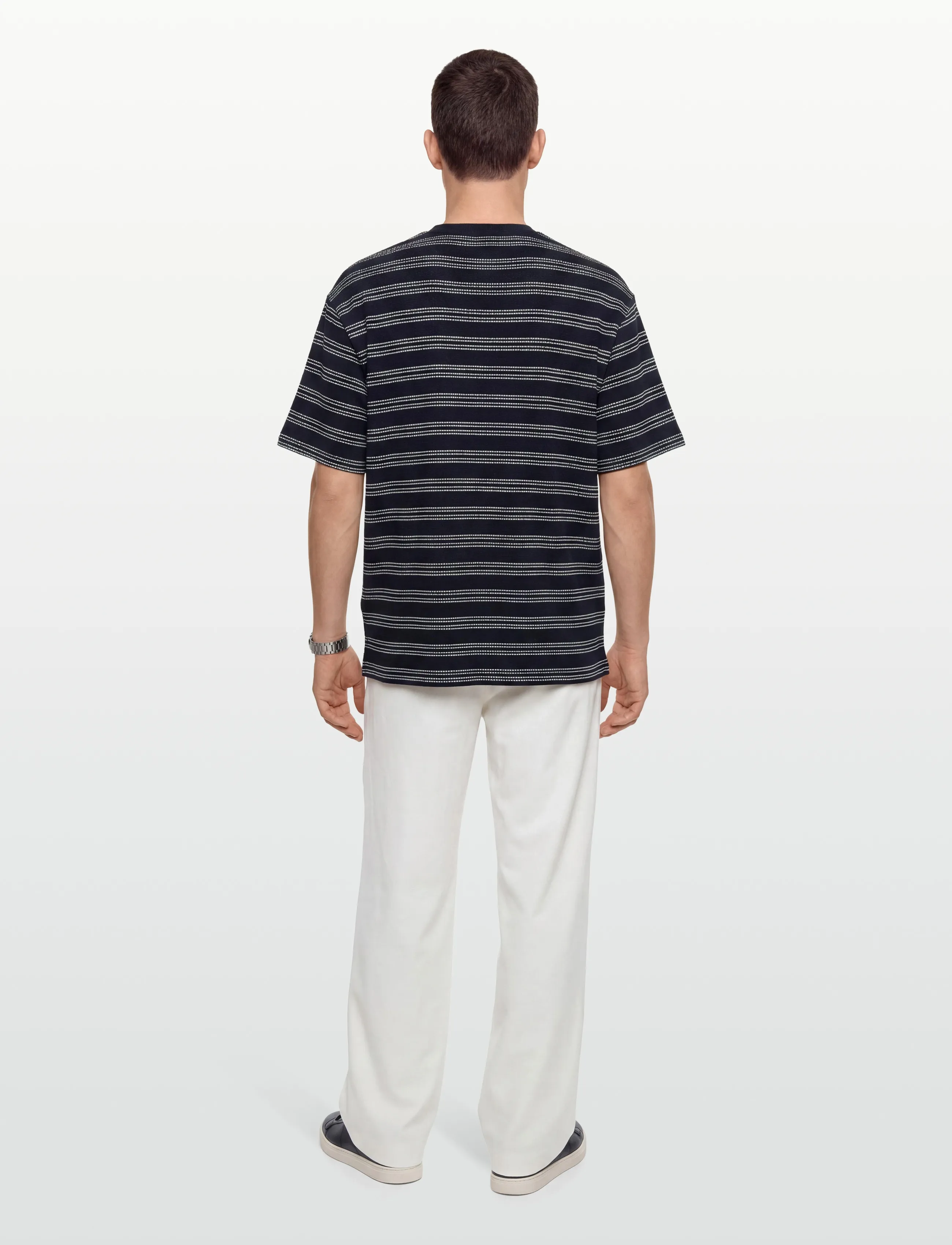 Calvin Klein Jeans - SS STRIPE JACQUARD RLXD POCKET T - kurzärmelige - night sky - 4
