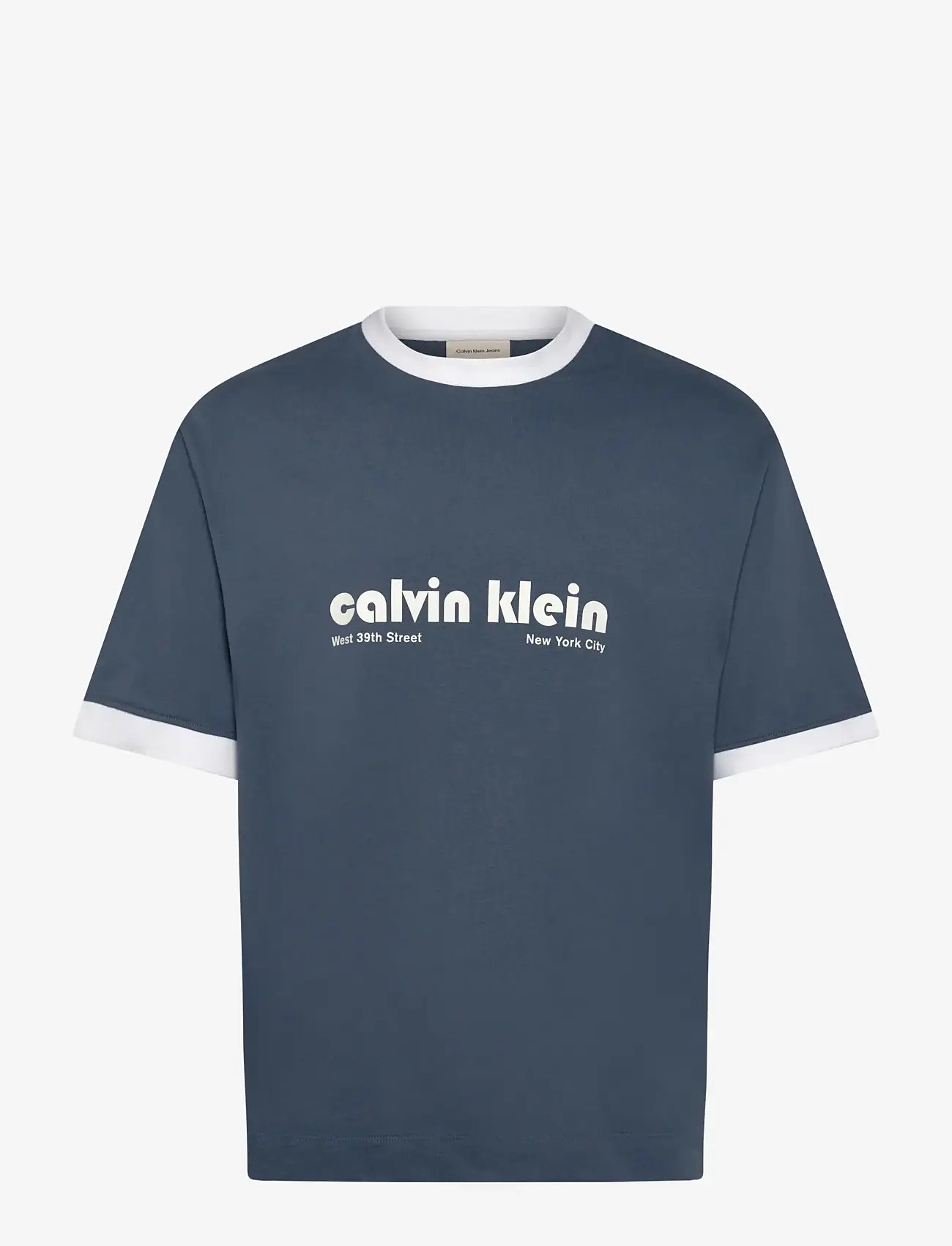 Calvin Klein Jeans - SS RETRO LOGO RINGER 16S RLXD TE - t-shirts à manches courtes - bluefin - 1