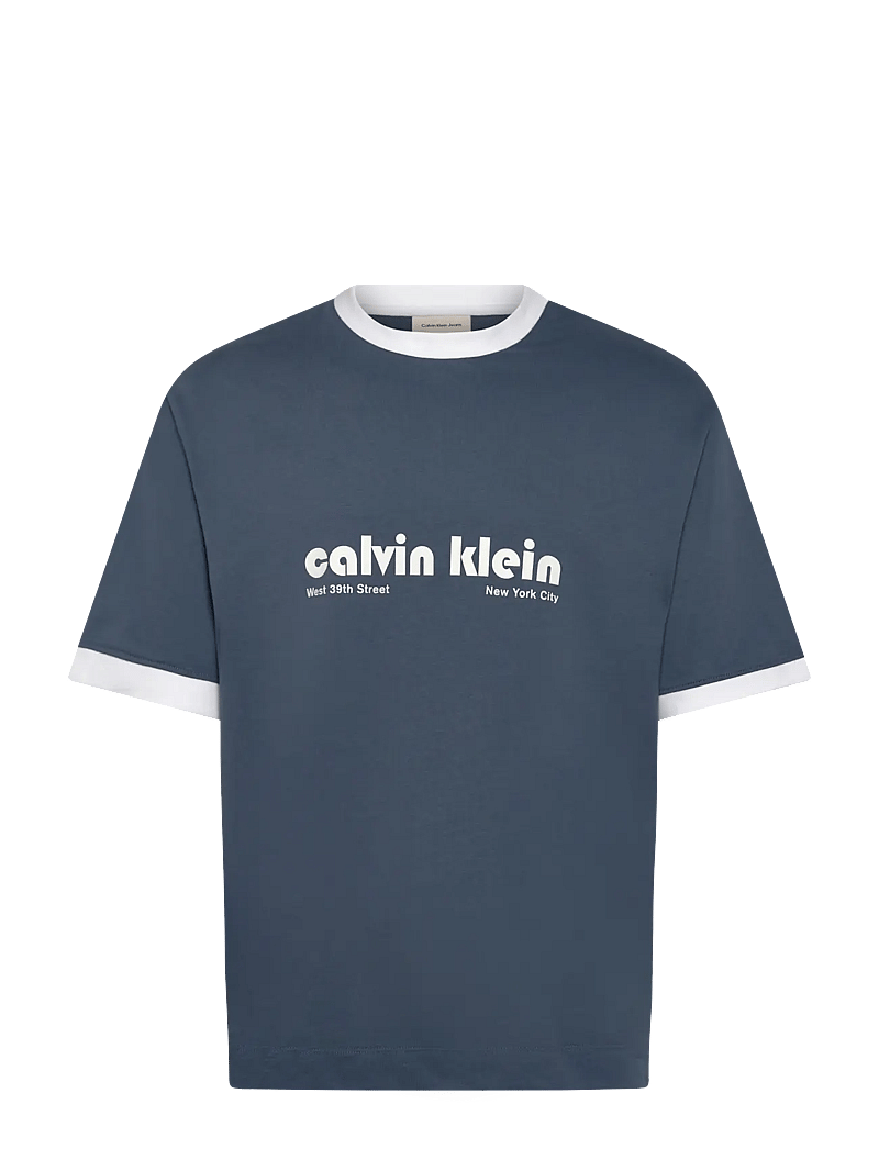 Calvin Klein Jeans - SS RETRO LOGO RINGER 16S RLXD TE - kortærmede t-shirts - bluefin - 1