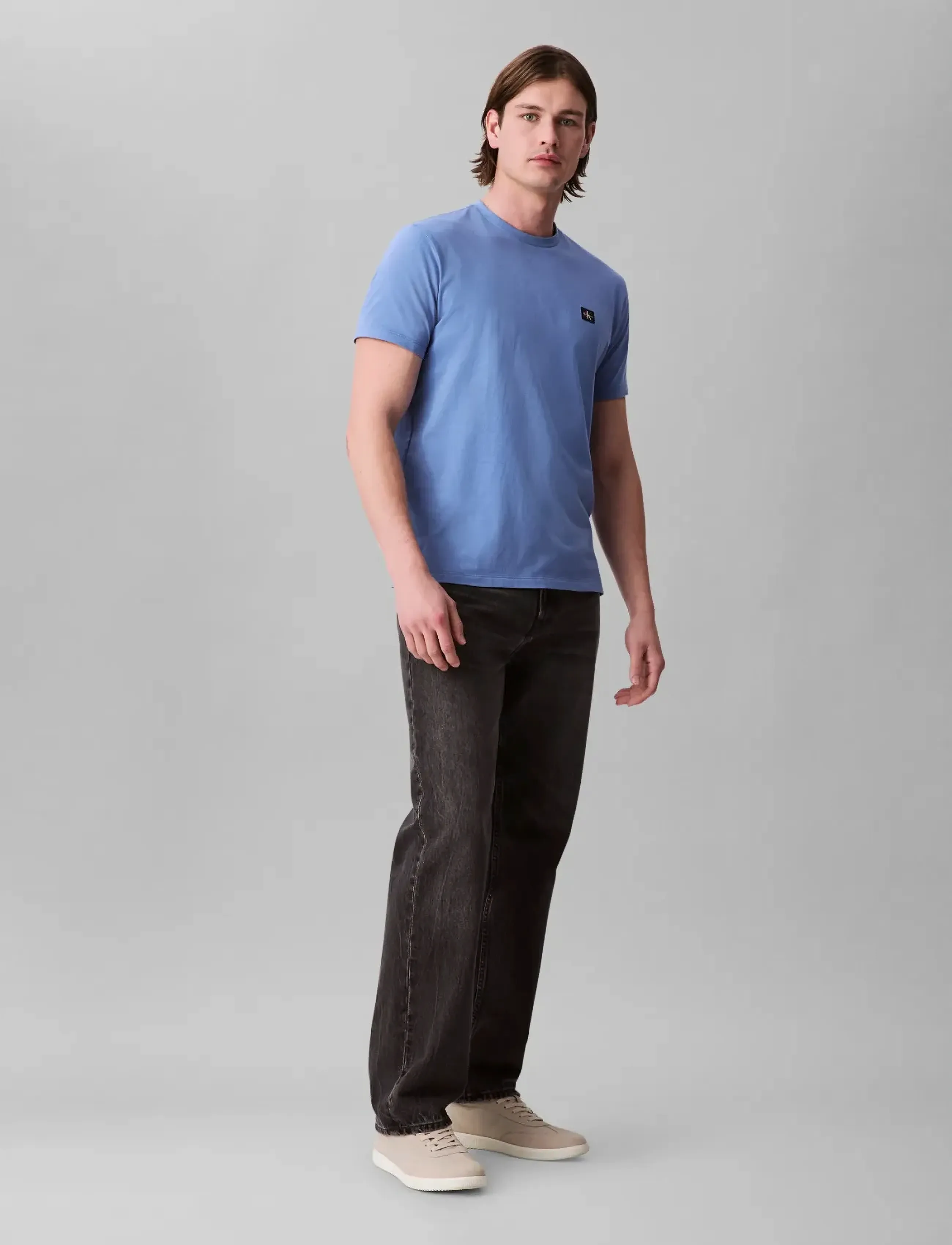 Calvin Klein Jeans - SS BADGE 30S JERSEY CLASSIC TEE - short-sleeved t-shirts - dull nile blue - 3