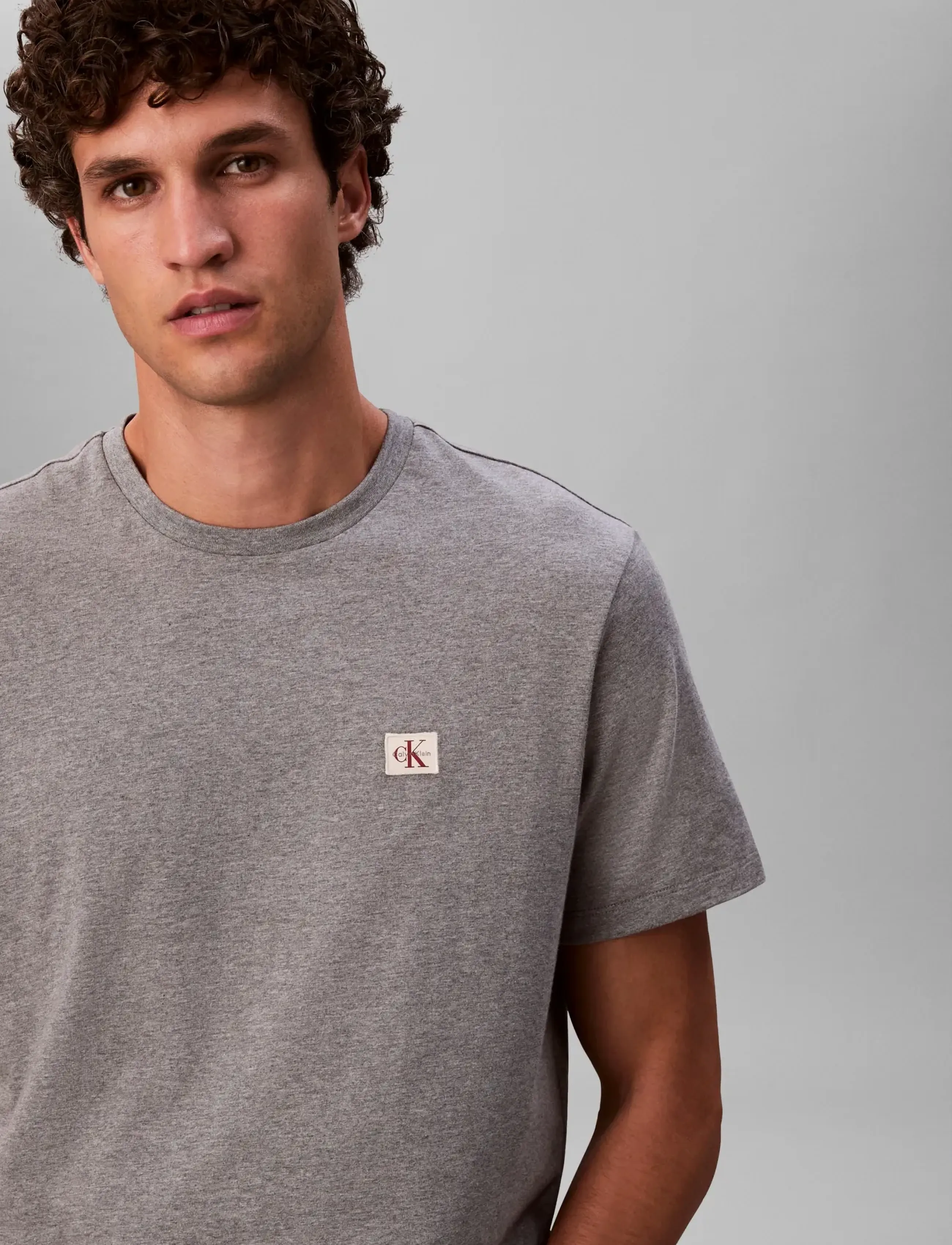 Calvin Klein Jeans - SS BADGE 30S JERSEY CLASSIC TEE - kortærmede t-shirts - med grey htr - 5