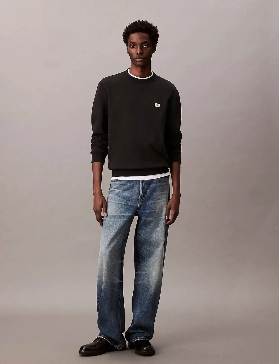 Calvin Klein Jeans - LS 350TERRY EU WHSL BADGE CREWNE - sweatshirts - black - 4