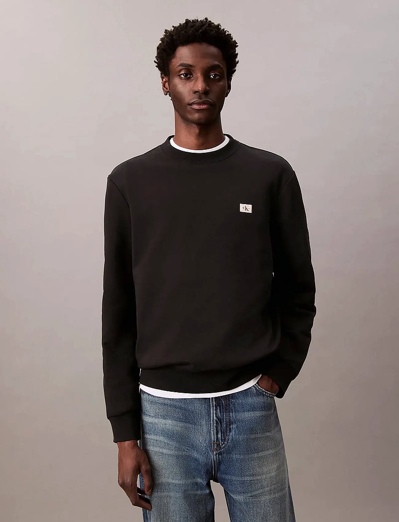 Calvin Klein Jeans - LS EU 350TERRY BADGE CN SWTSHRT - sweatshirts - black - 5