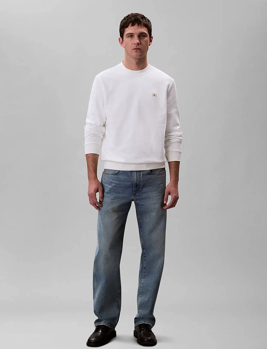 Calvin Klein Jeans - LS EU 350TERRY BADGE CN SWTSHRT - sweatshirts - bright white - 3