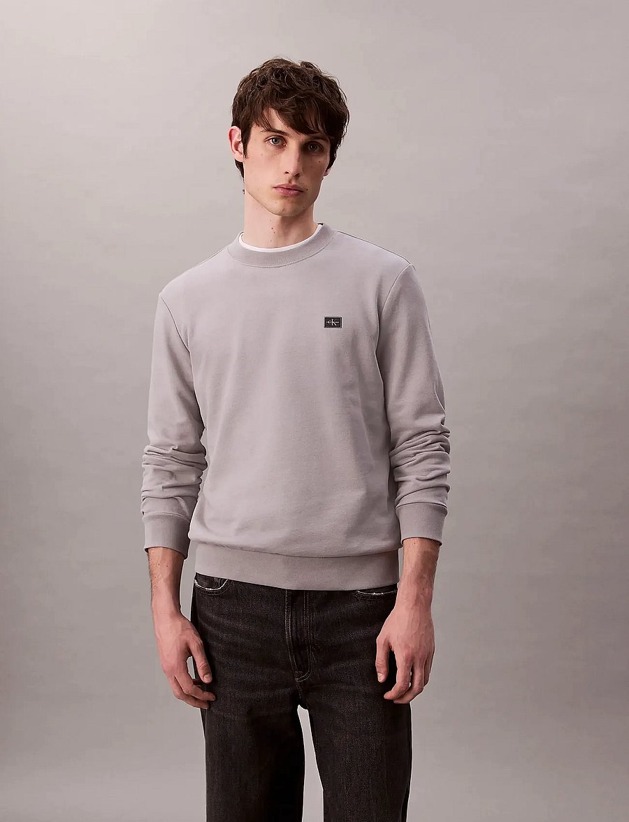 Calvin Klein Jeans - LS EU 350TERRY BADGE CN SWTSHRT - sweatshirts - formal gray - 0