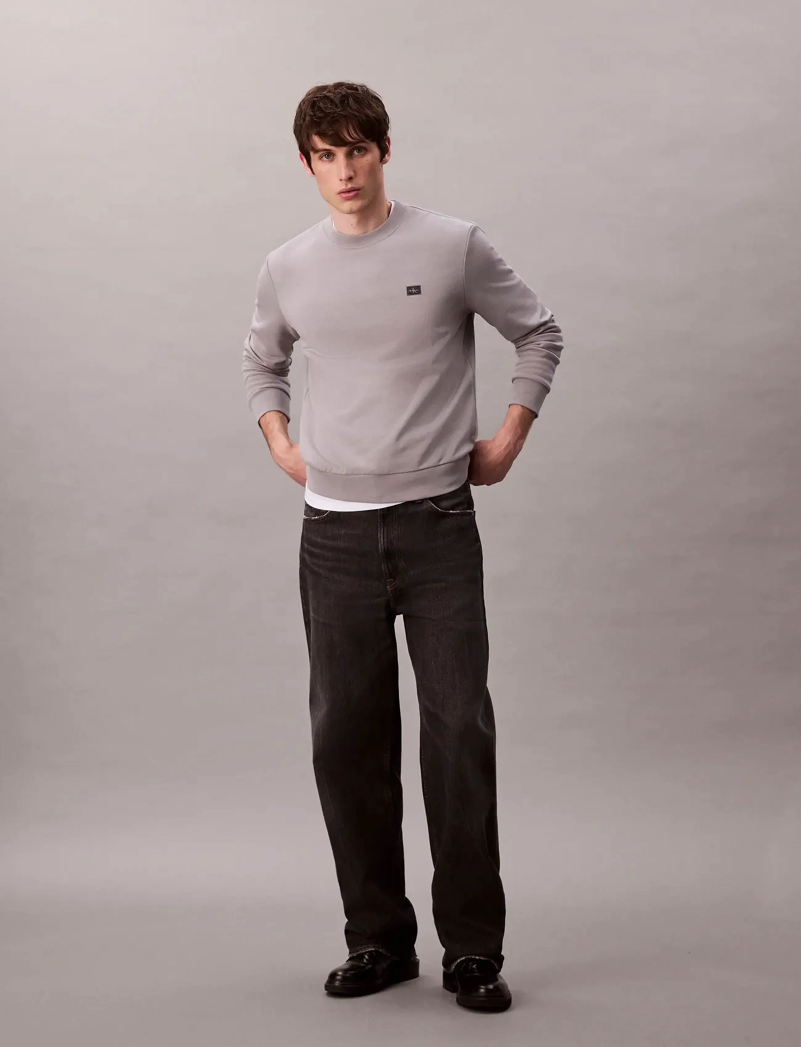 Calvin Klein Jeans Ls 350Terry Eu Whsl Badge Crewne tröjor herr – bild 5
