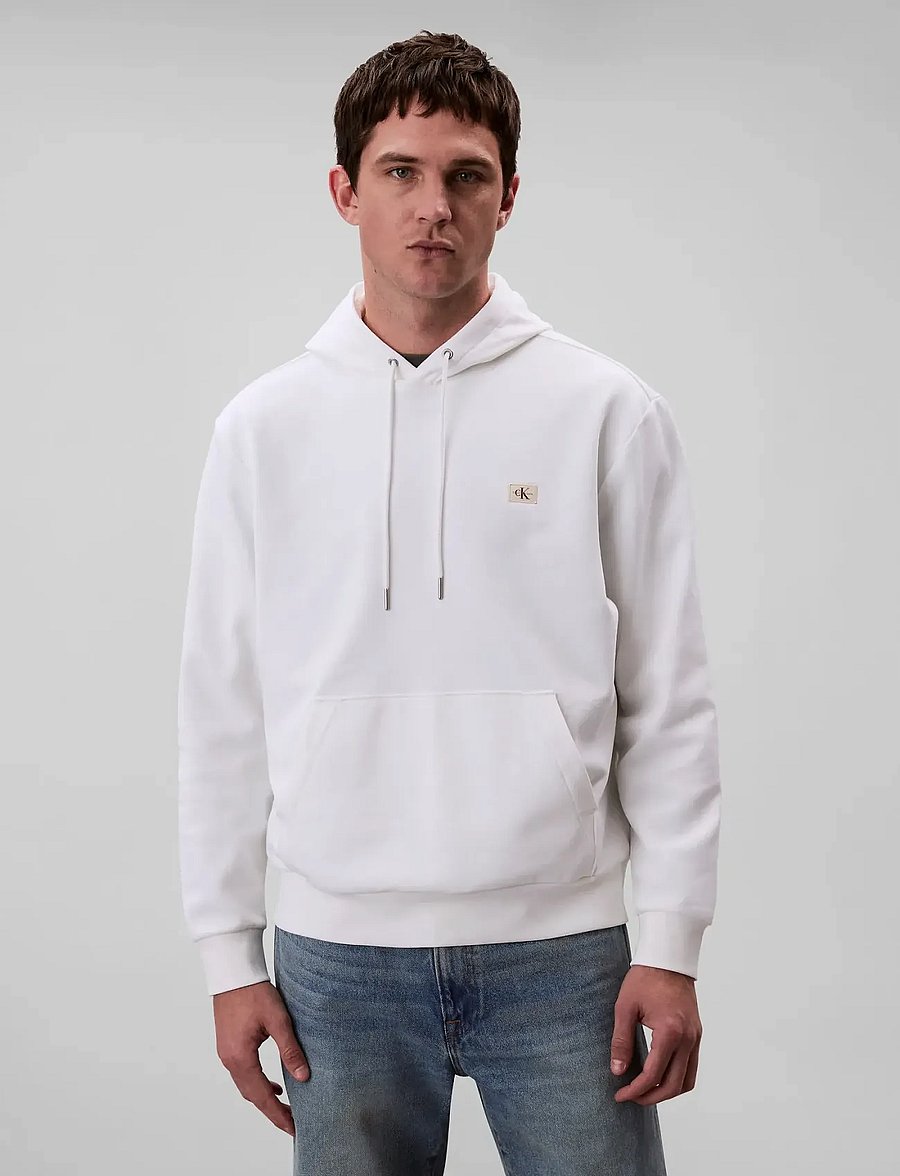Calvin Klein Jeans - LS 350TERRY EU WHSL BADGE HOODIE - kapuzenpullover - bright white - 0