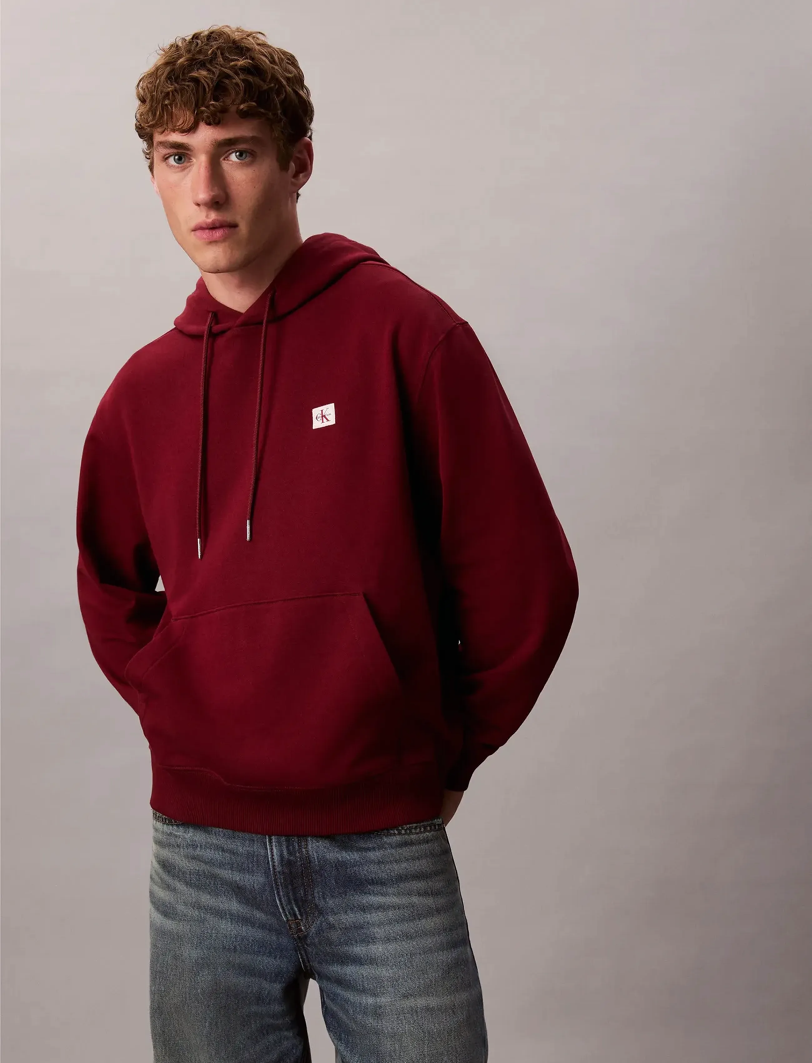 Calvin Klein Jeans LS 350TERRY EU WHSL BADGE HOODIE - Kapuzenpullover - RENAISSANCE RED / red