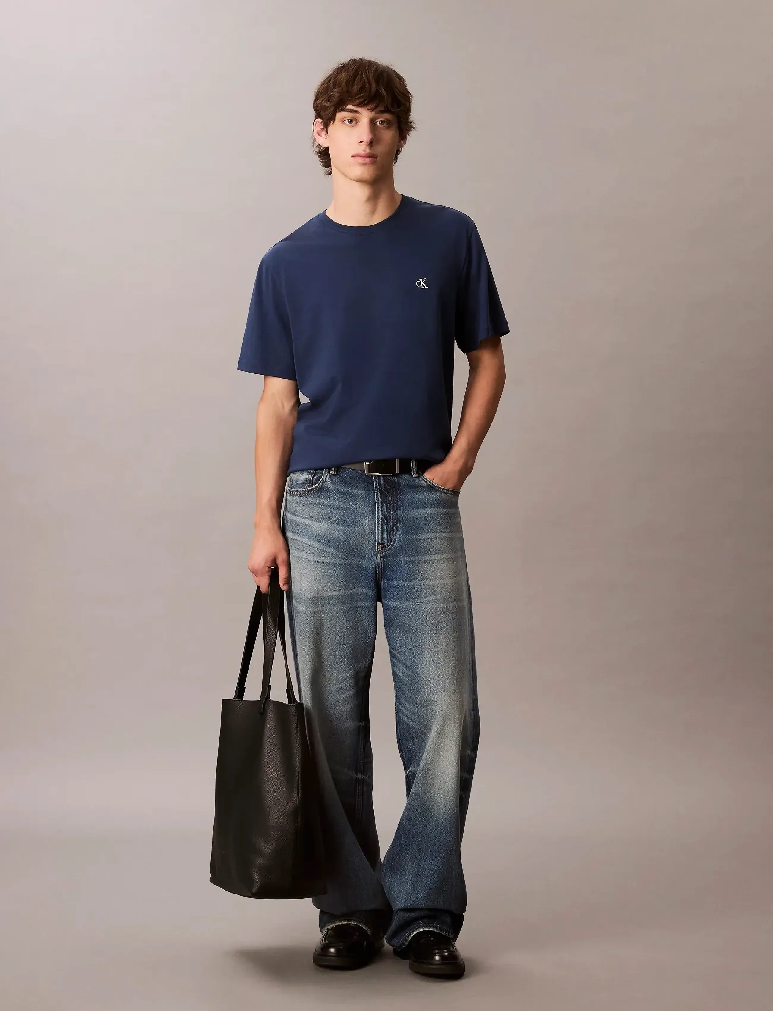 Calvin Klein Jeans - SS EASY MONOGRAM TEE - laveste priser - blue jean - 4