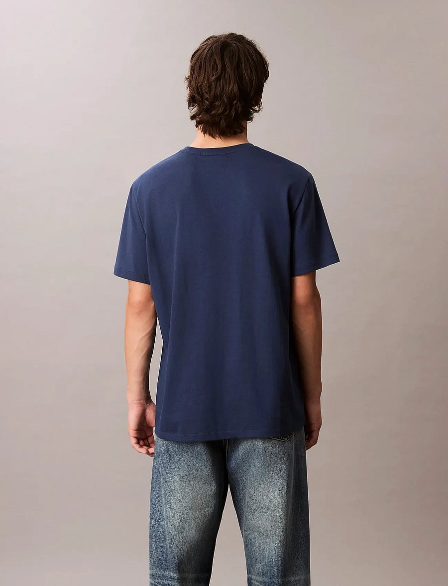Calvin Klein Jeans - SS EASY MONOGRAM TEE - kurzärmelige t-shirts - blue jean - 5
