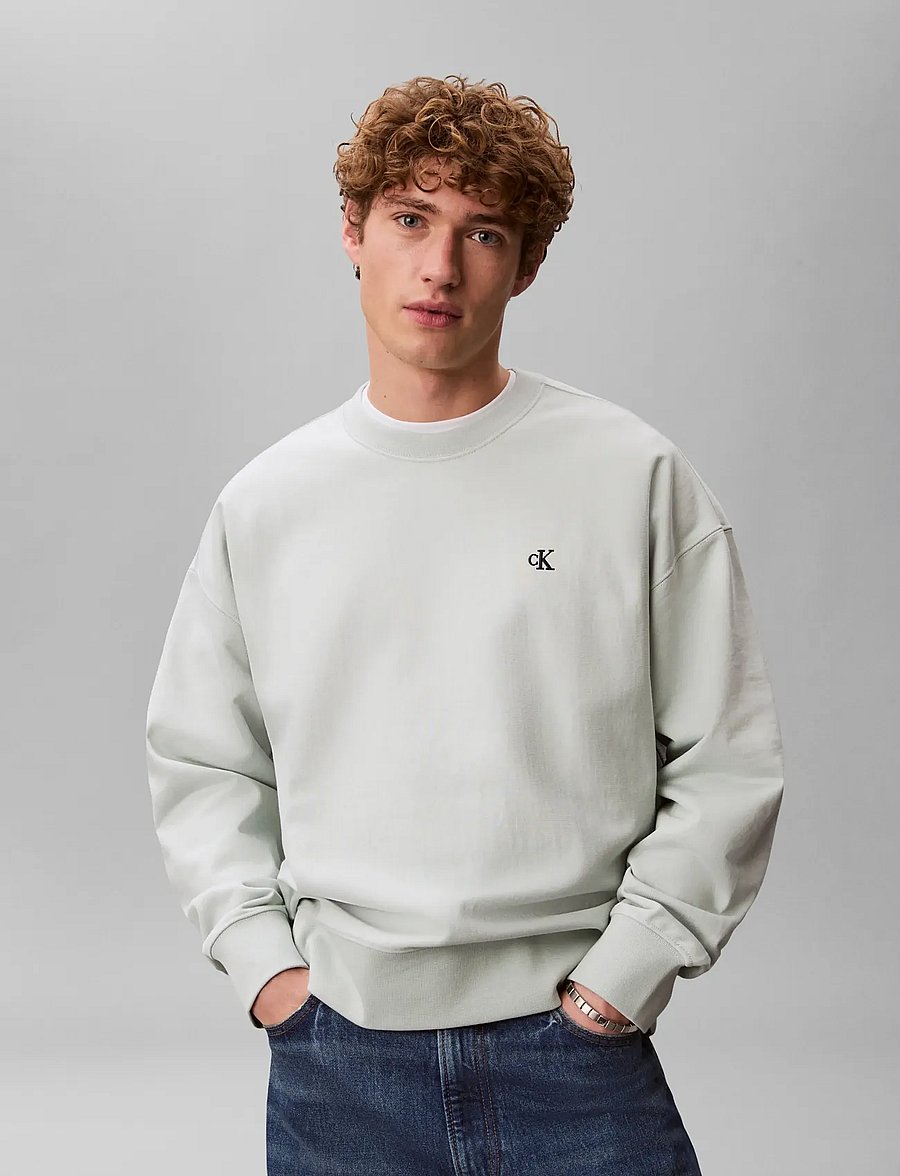 Calvin Klein Jeans - PREMIUM TERRY MONOGRAM CN SWEATS - sweatshirts - pale meadow - 3