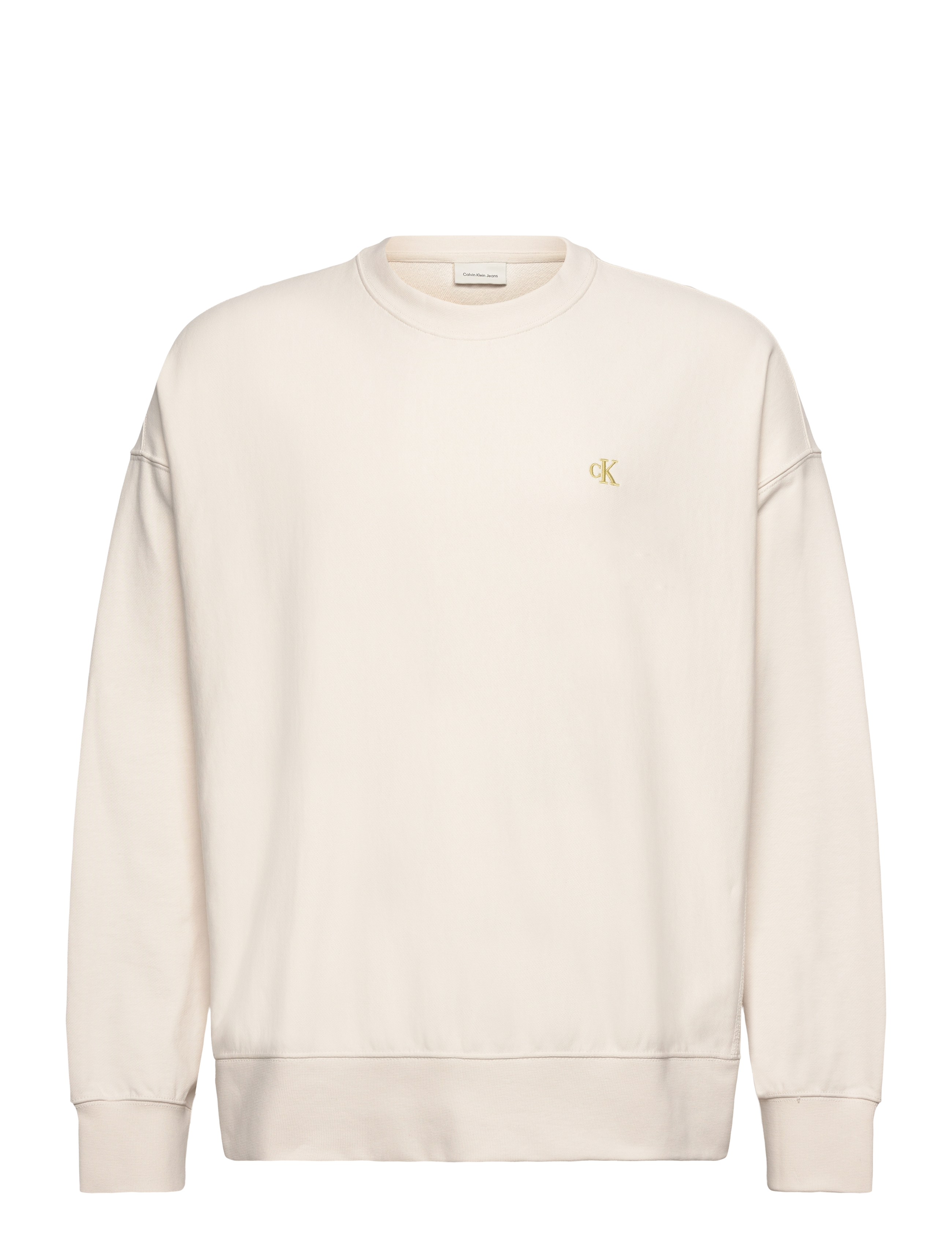 Calvin Klein Jeans PREMIUM TERRY MONOGRAM CN SWEATS - Sweatshirts & hættetrøjer - TOFU / white