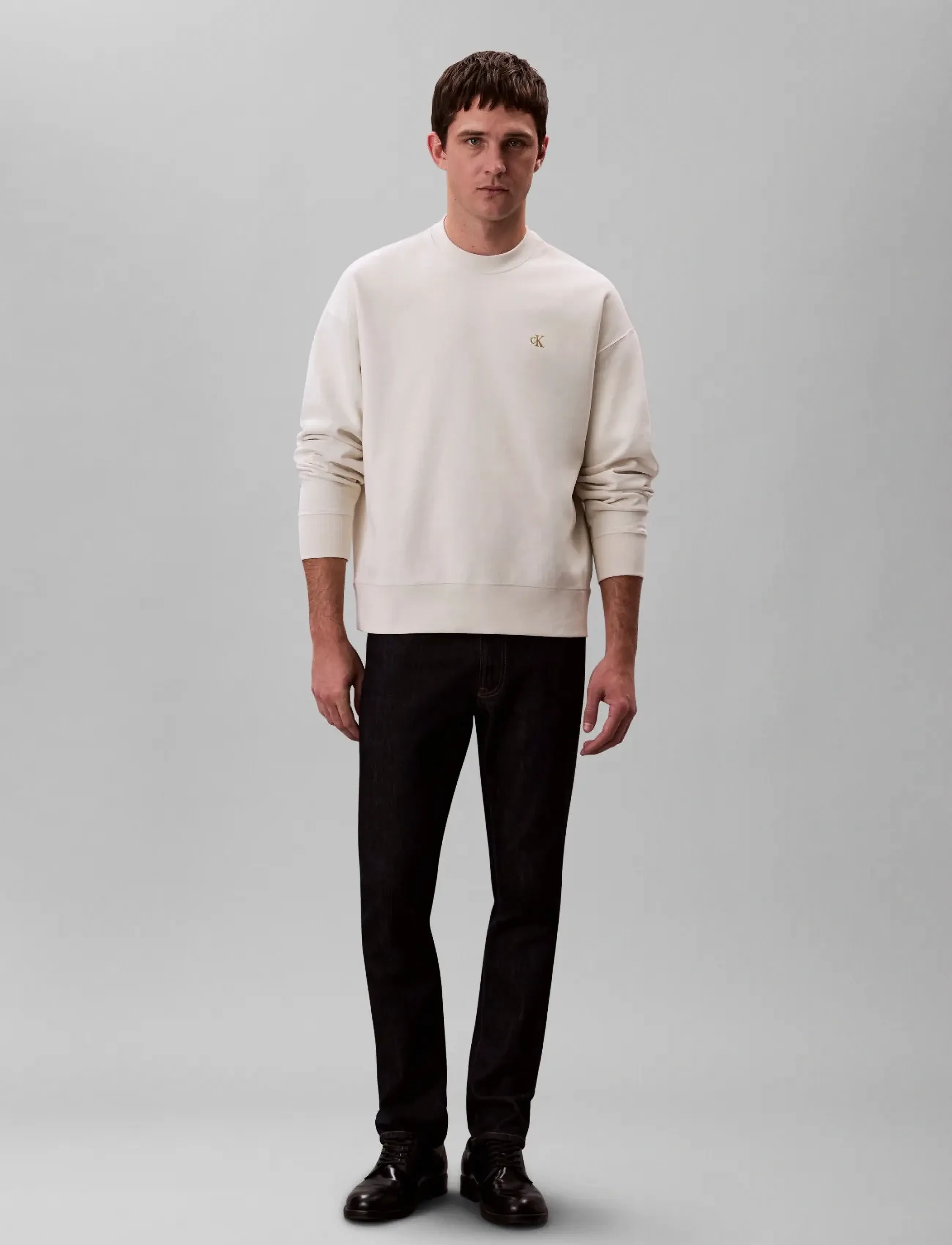 Calvin Klein Jeans - PREMIUM TERRY MONOGRAM CN SWEATS - nach stil kaufen - tofu - 3