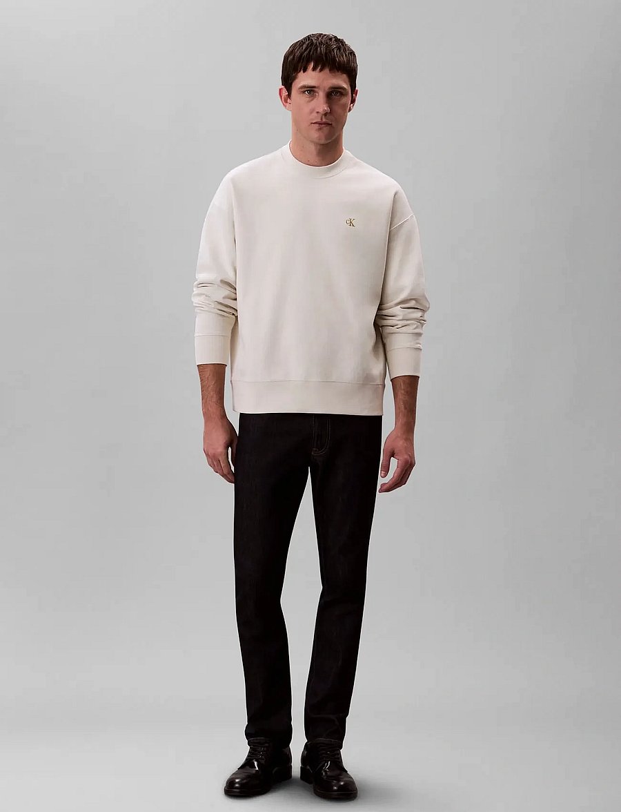Calvin Klein Jeans - PREMIUM TERRY MONOGRAM CN SWEATS - shop efter stil - tofu - 3