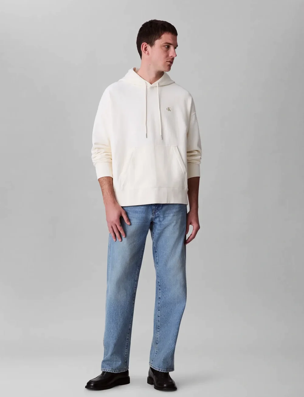 Calvin Klein Jeans - PREMIUM TERRY MONOGRAM HOODIE - kapuutsiga dressipluusid - tofu - 3