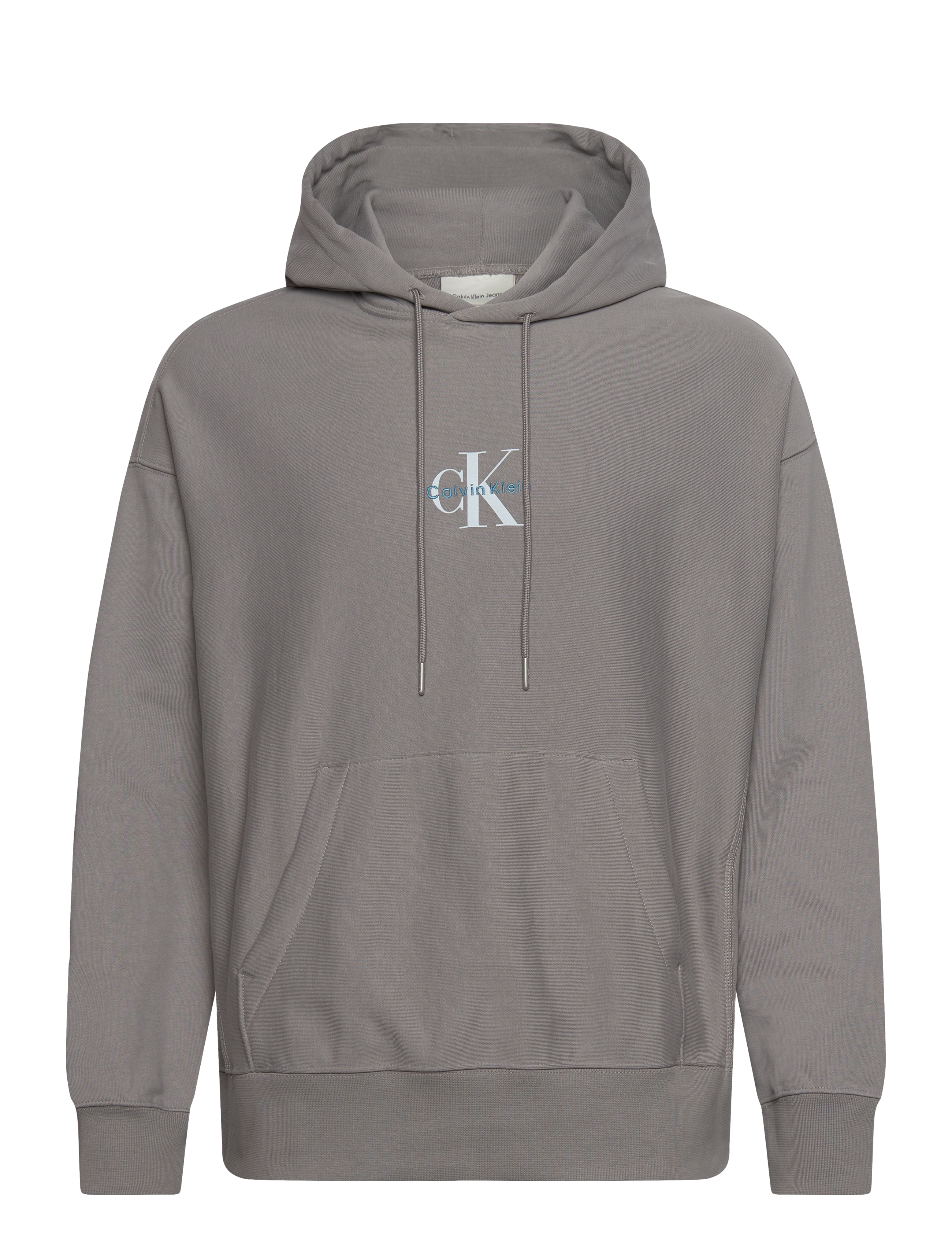 Calvin Klein Jeans PREMIUM TERRY MICRO MONOLOGO HOO - Sweatshirts & hættetrøjer - STEEPLE GRAY / grey
