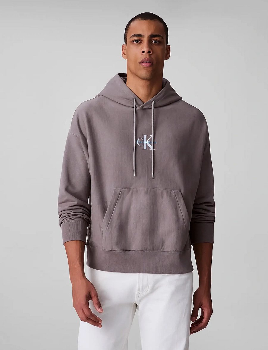 Calvin Klein Jeans - PREMIUM TERRY MICRO MONOLOGO HOO - kapuzenpullover - steeple gray - 0