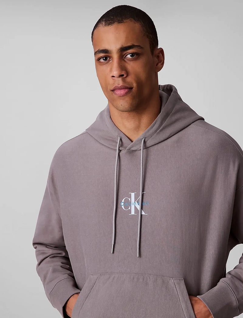 Calvin Klein Jeans - PREMIUM TERRY MICRO MONOLOGO HOO - hættetrøjer - steeple gray - 5