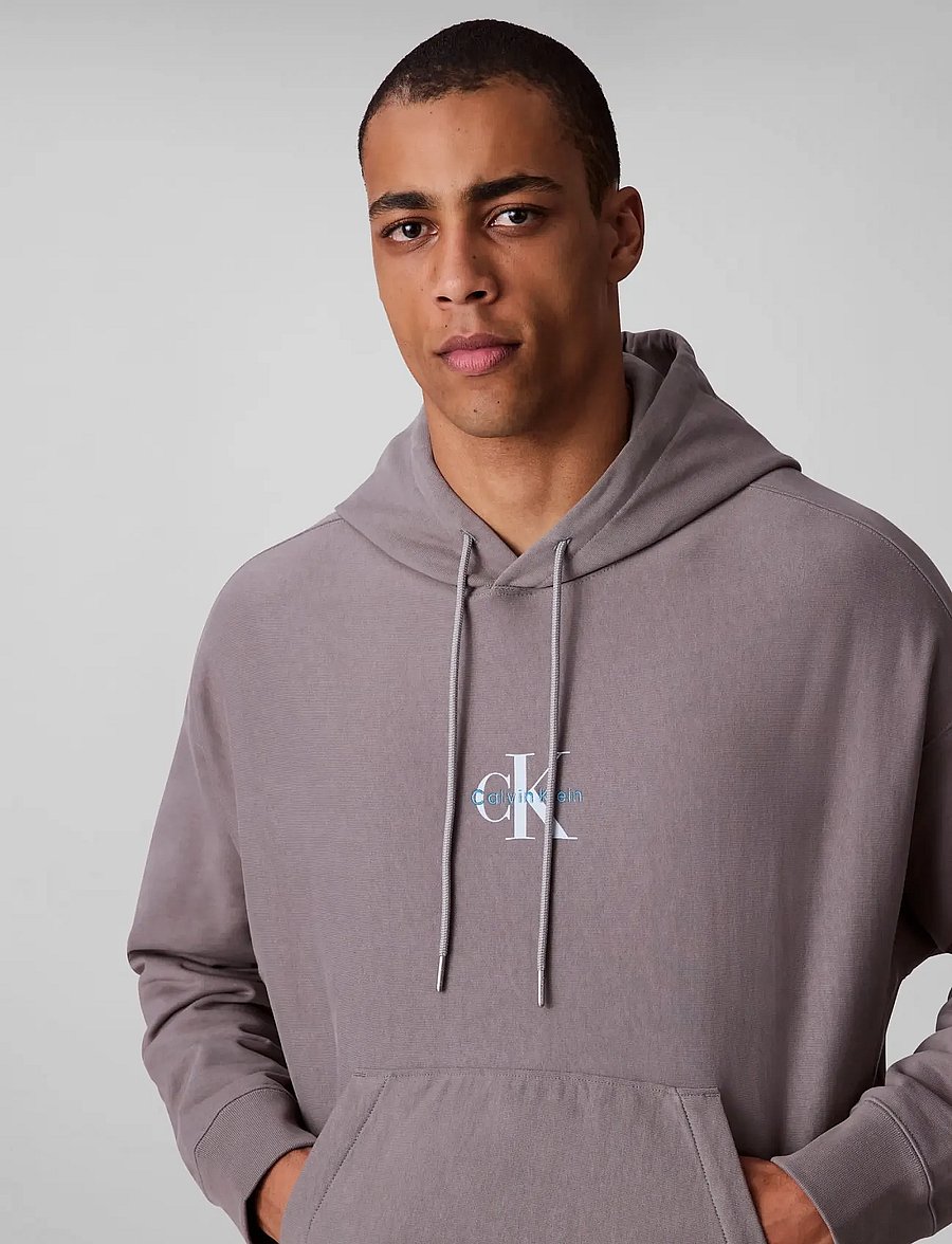 Calvin Klein Jeans - PREMIUM TERRY MICRO MONOLOGO HOO - kapuzenpullover - steeple gray - 5