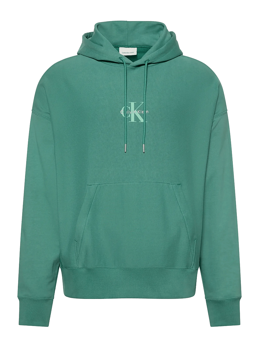 Calvin Klein Jeans - PREMIUM TERRY MICRO MONOLOGO HOO - hupparit - wild green - 1