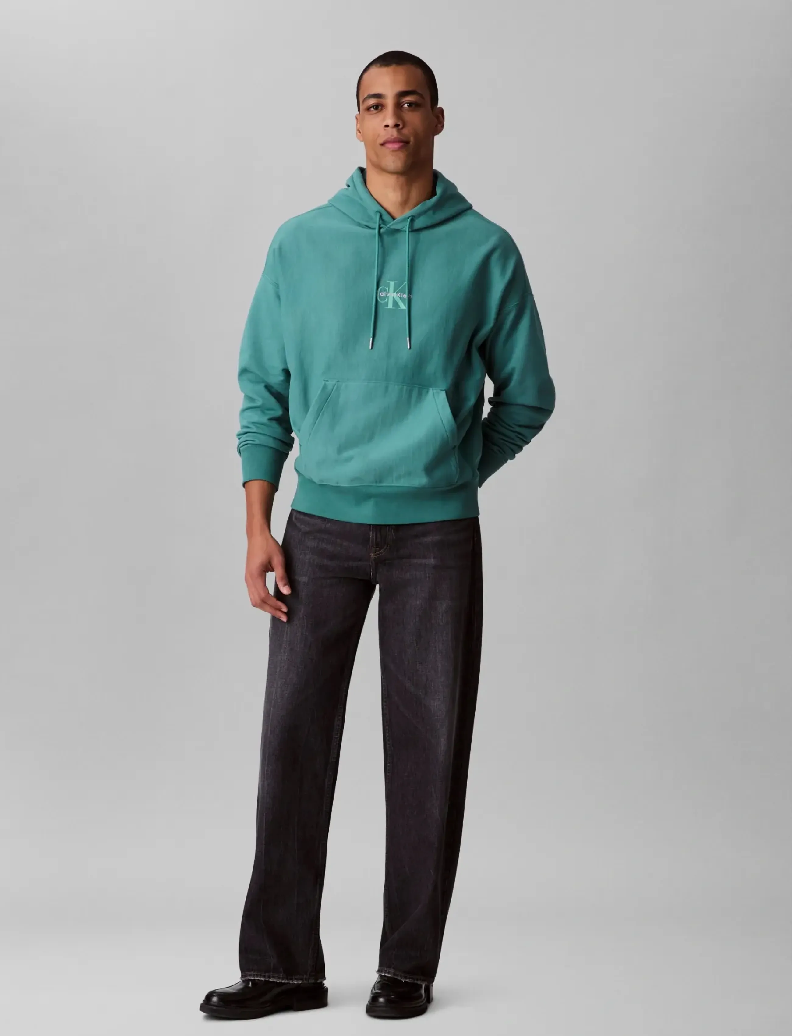 Calvin Klein Jeans - PREMIUM TERRY MICRO MONOLOGO HOO - hupparit - wild green - 3