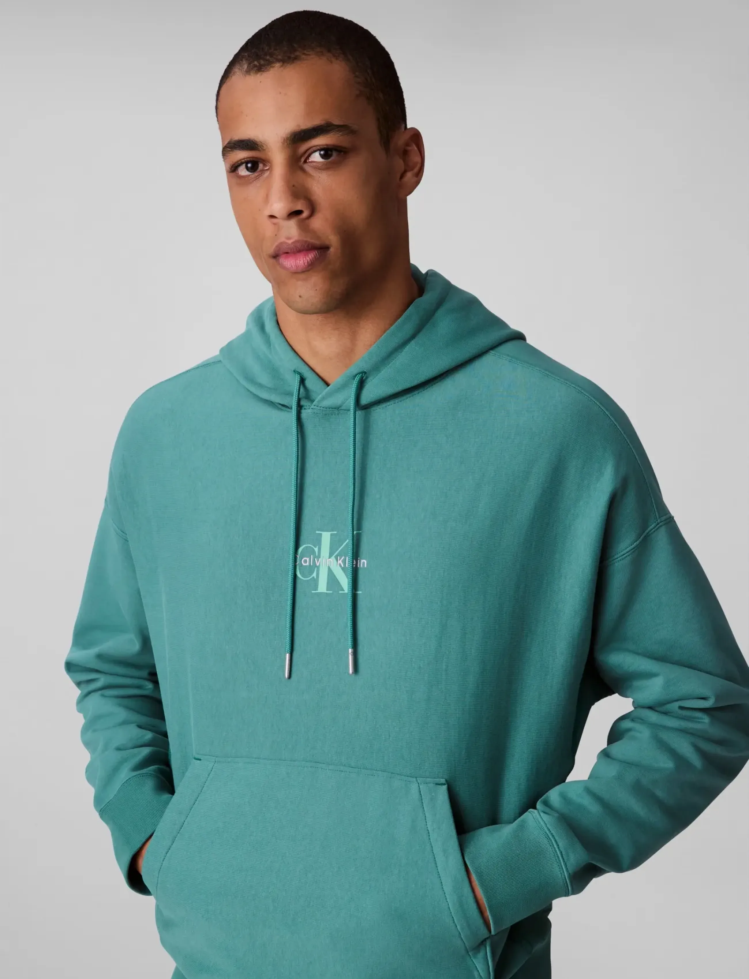 Calvin Klein Jeans - PREMIUM TERRY MICRO MONOLOGO HOO - hoodies - wild green - 5