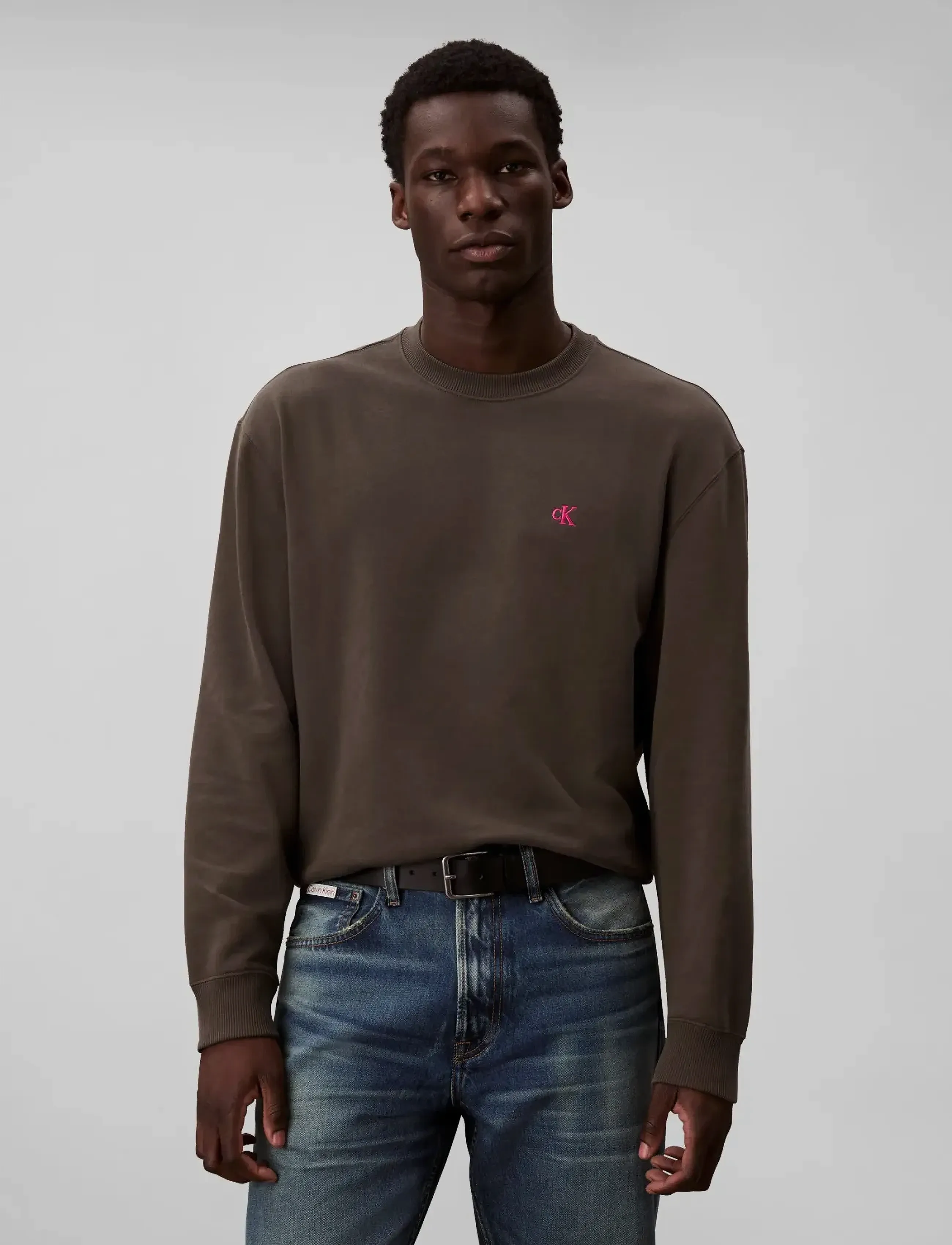 Calvin Klein Jeans LS 350Terry MONOGRAM CN SWTSHIRT - Sweatshirts - BELUGA / grey