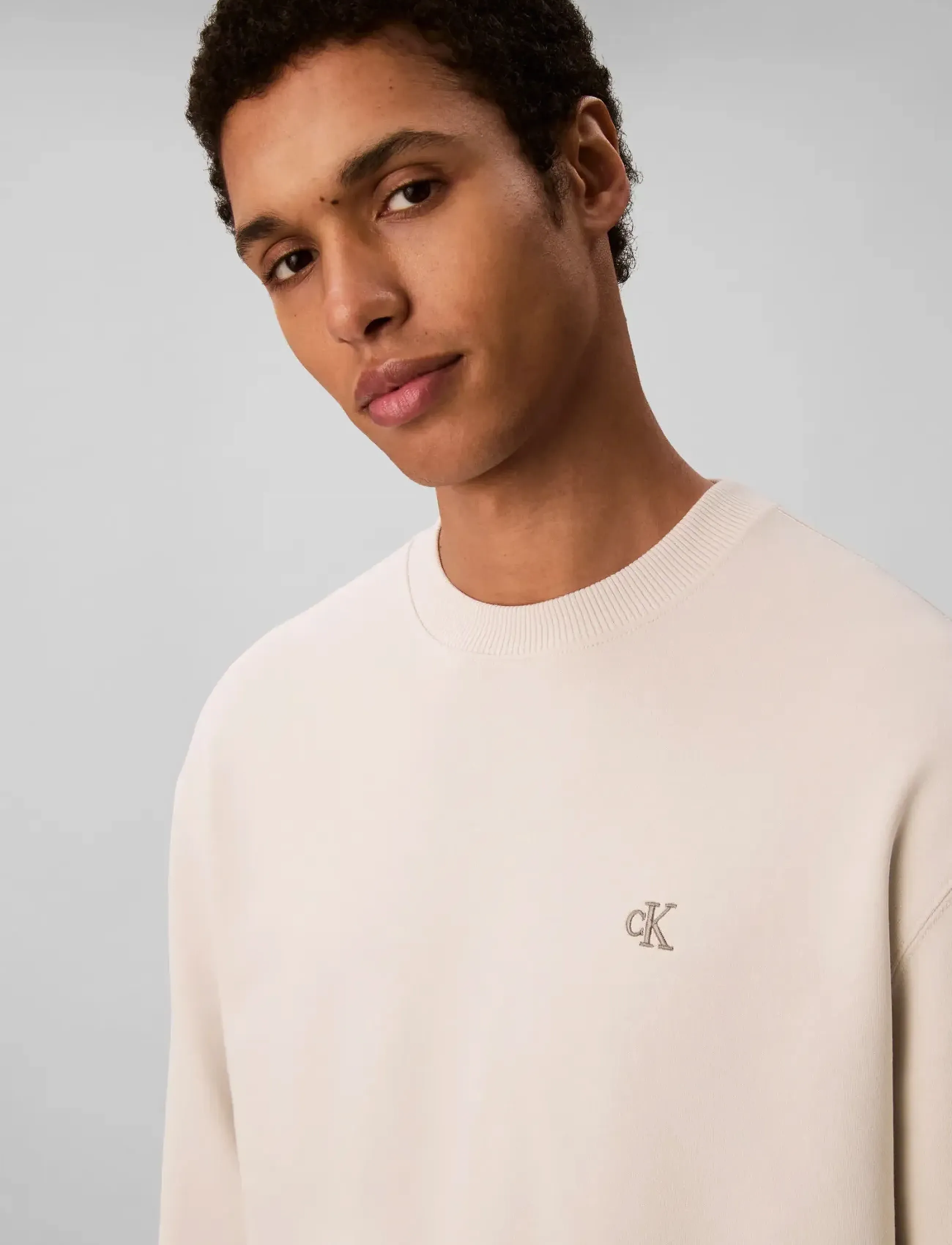 Calvin Klein Jeans - LS 350TERRY EU MONOGRAM CN SWTSH - shop efter stil - chalk - 5