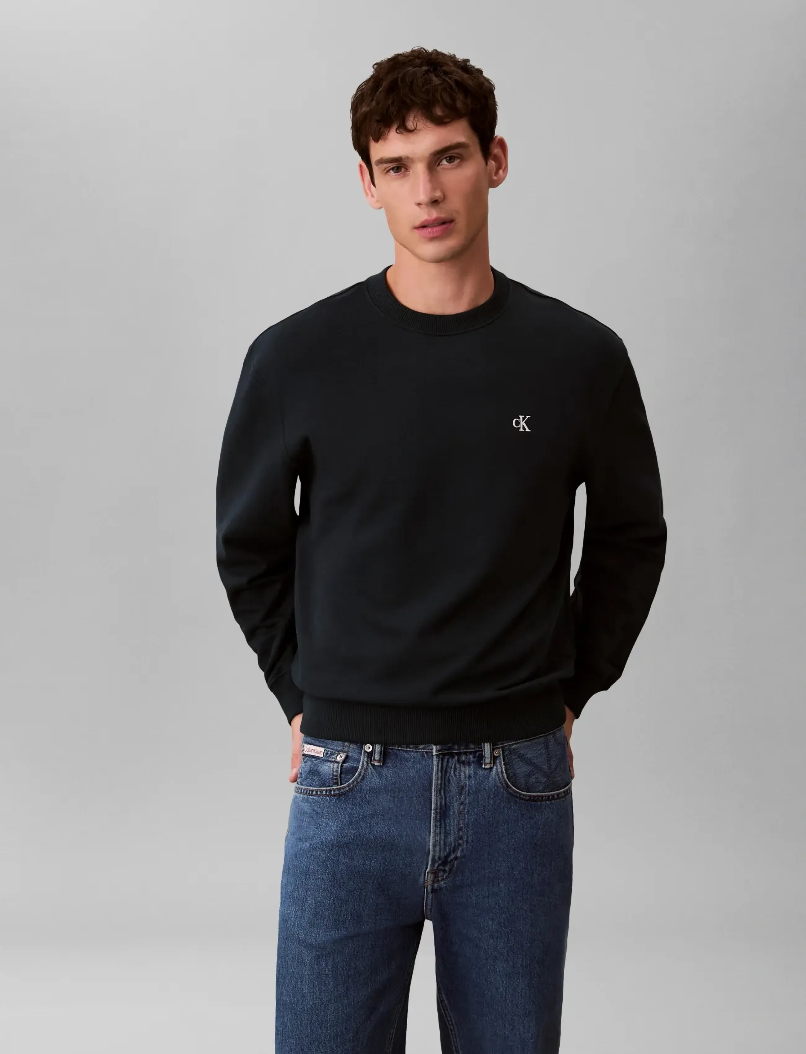 Calvin Klein Jeans LS 350Terry MONOGRAM CN SWTSHIRT - Sweatshirts - NURTURE NAVY / navy