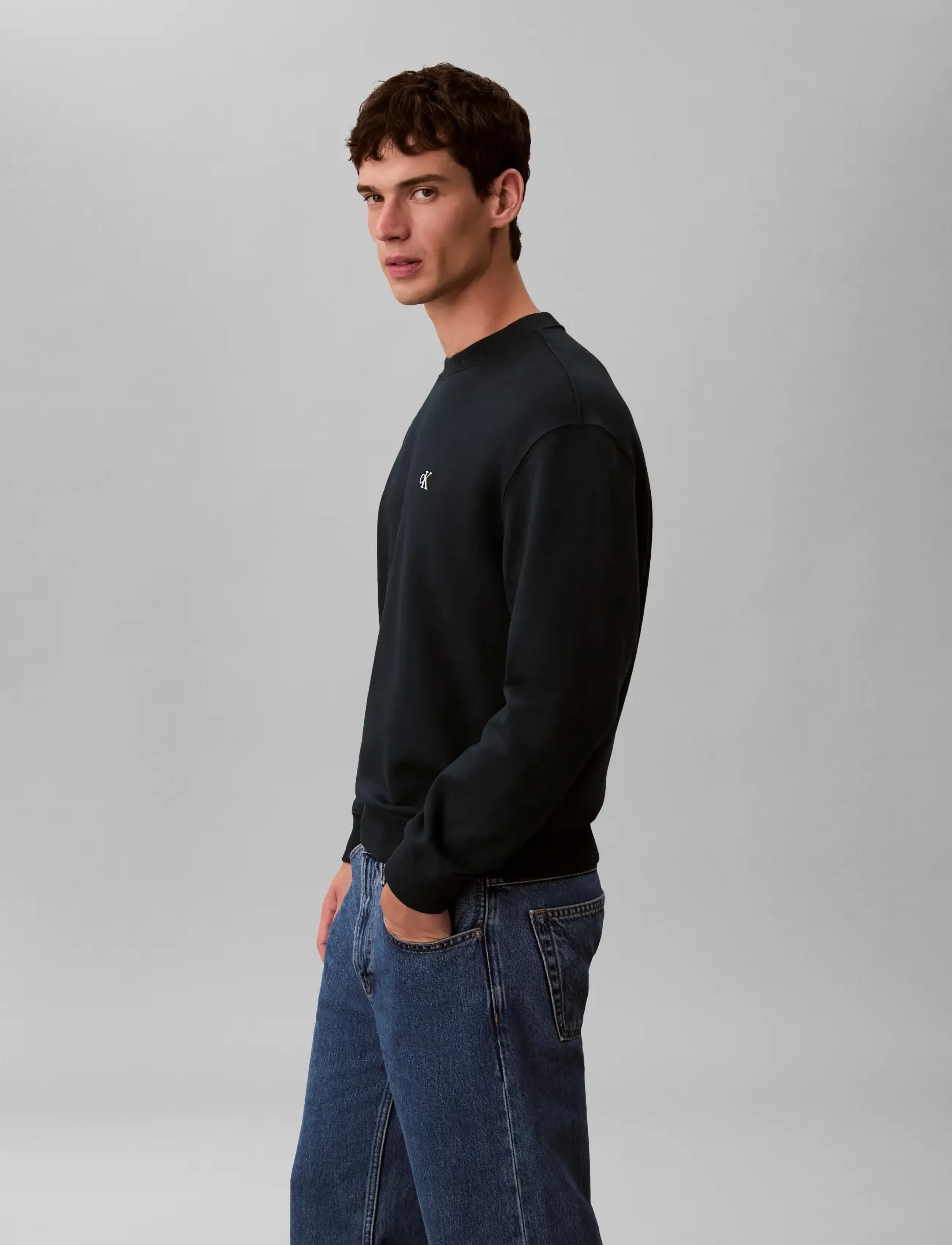 Calvin Klein Jeans - LS 350TERRY EU MONOGRAM CN SWTSH - nach stil kaufen - nurture navy - 4