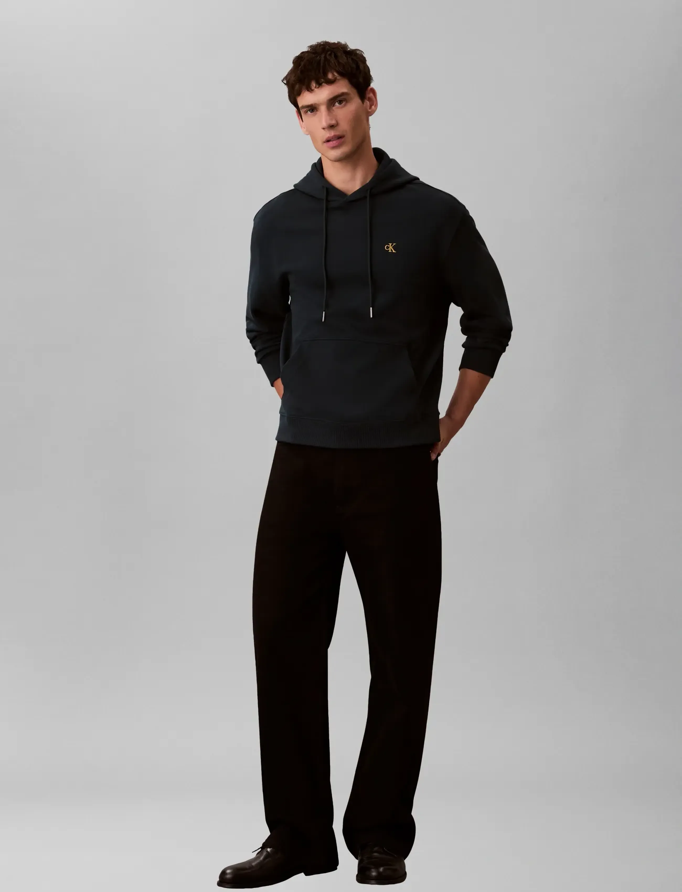 Calvin Klein Jeans LS 350TERRY EU MONOGRAM HOODIE - Kapuzenpullover - NURTURE NAVY / navy