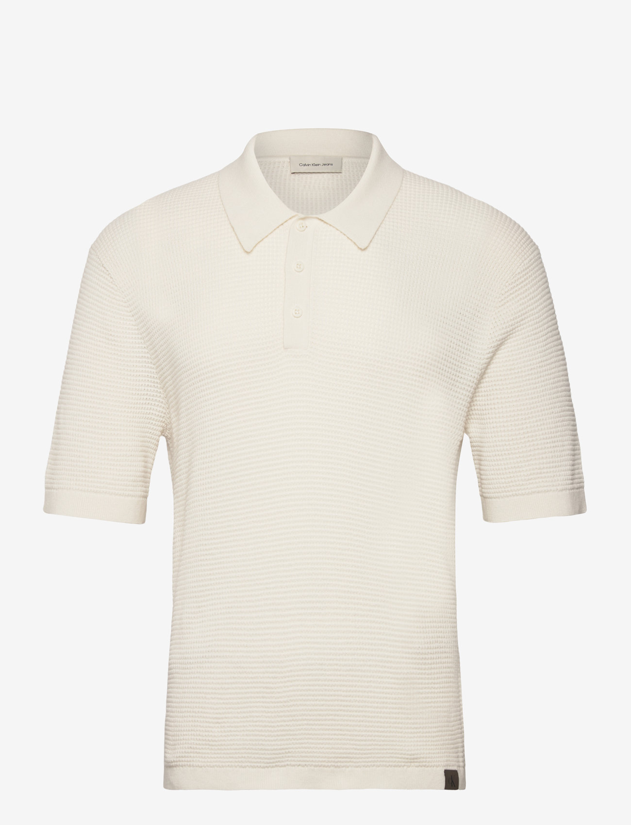 Calvin Klein Jeans - SS SMTH CTTN WFFL PL - kortærmede poloer - tofu - 1