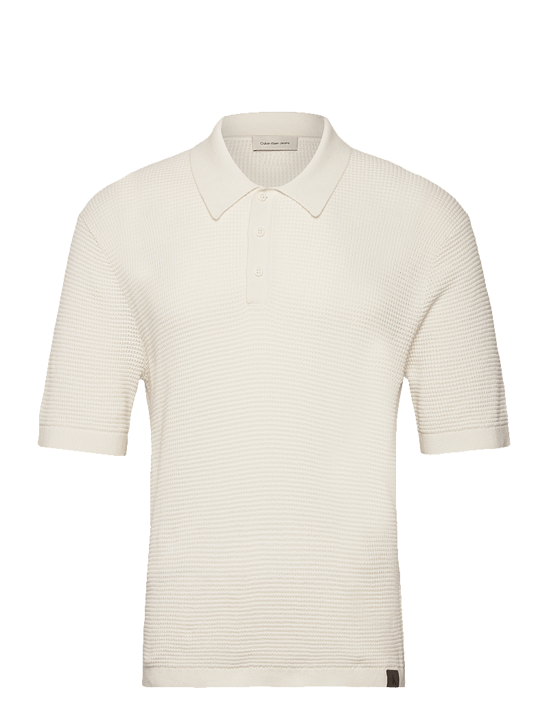 Calvin Klein Jeans - SS SMTH CTTN WFFL PL - kortærmede poloer - tofu - 1
