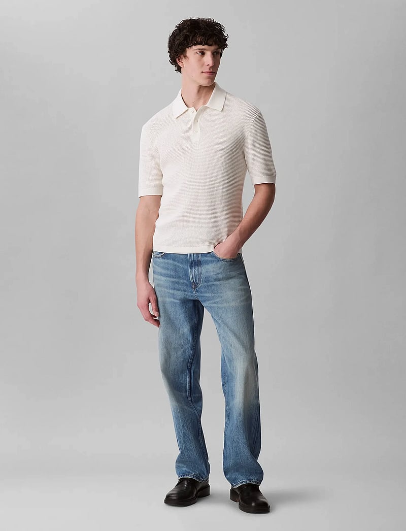 Calvin Klein Jeans - SS SMTH CTTN WFFL PL - kortærmede poloer - tofu - 3