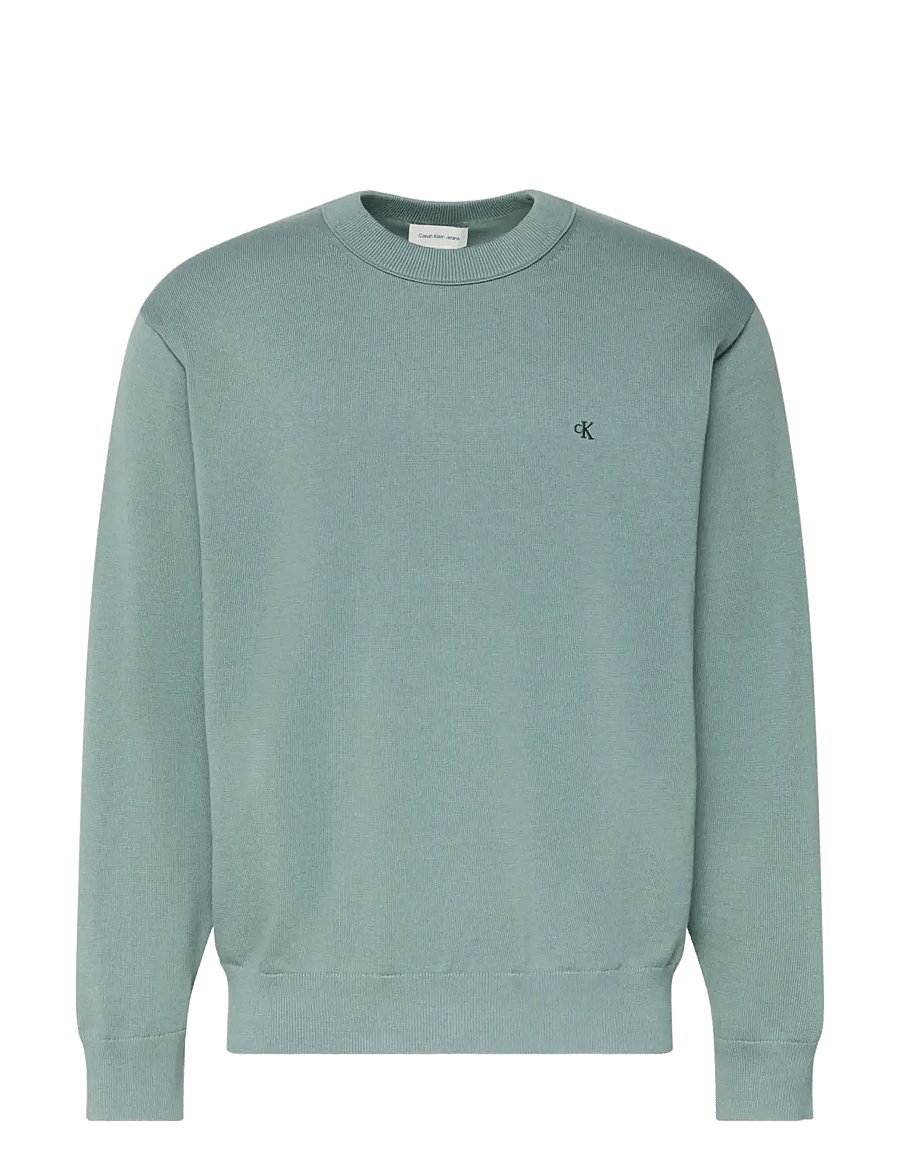 Calvin Klein Jeans - LS EZ COTTON CREWNK SWEATER 12GG - sweatshirts - autumn green - 1