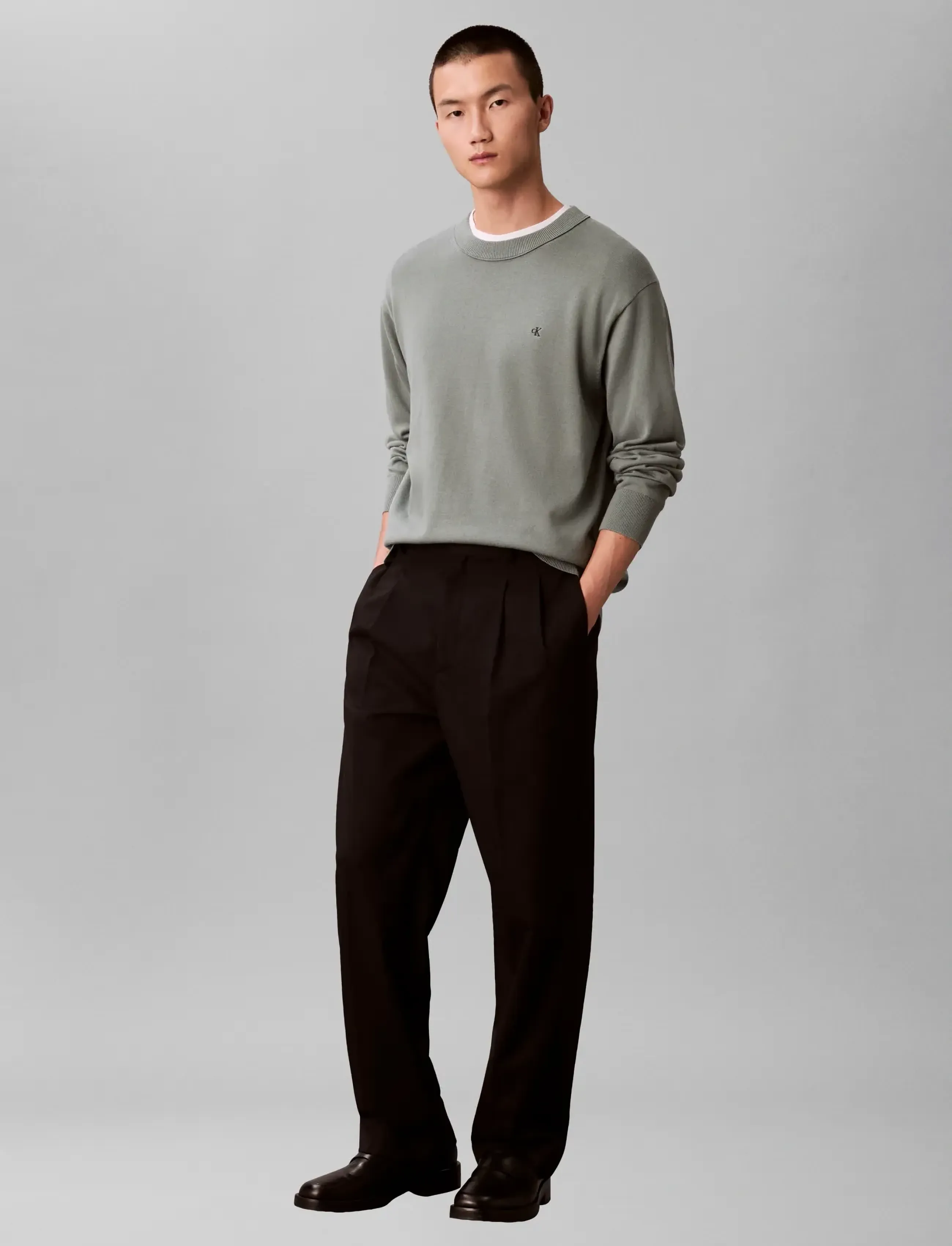 Calvin Klein Jeans - LS EZ COTTON CREWNK SWEATER 12GG - shop efter stil - autumn green - 3