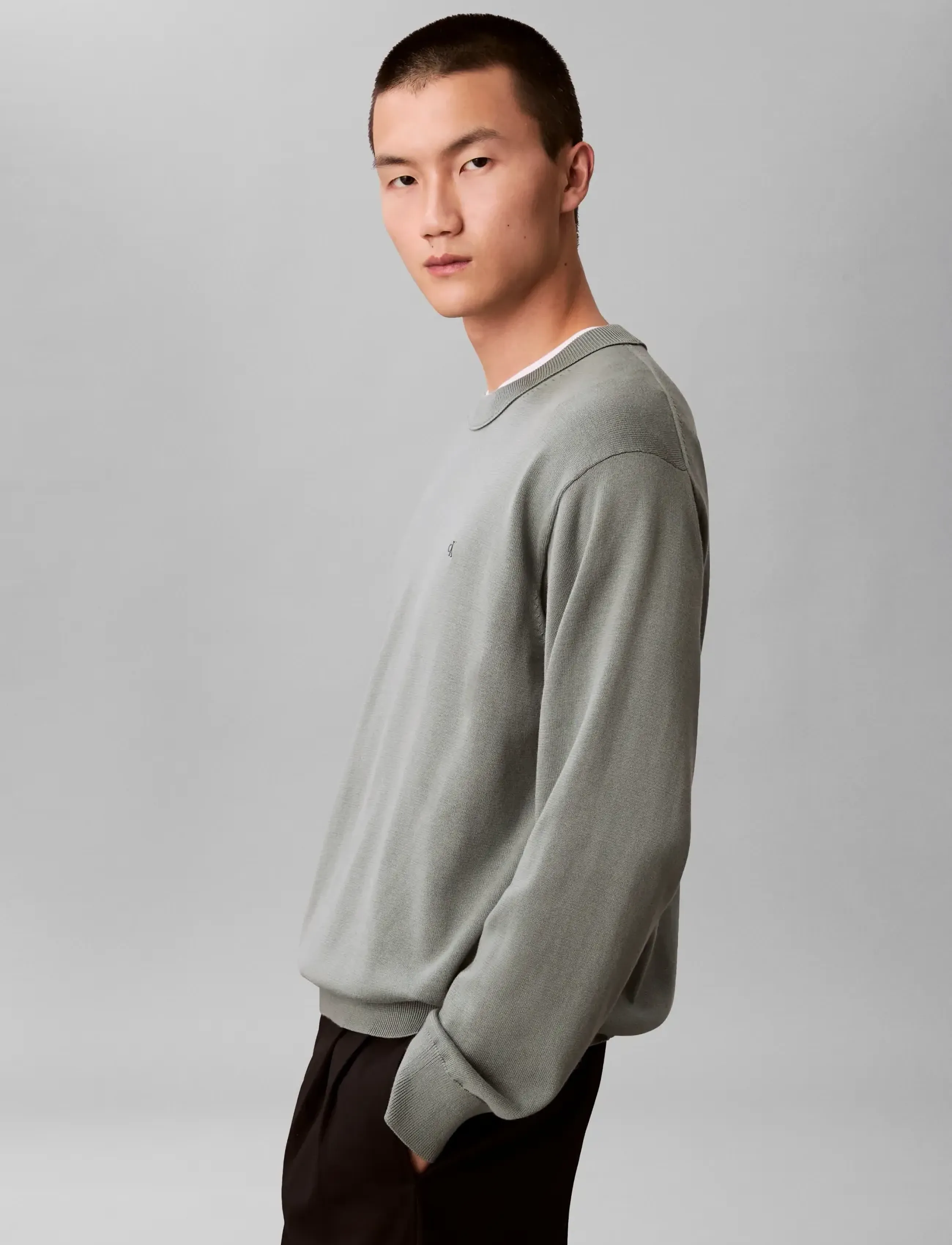 Calvin Klein Jeans - LS EZ COTTON CREWNK SWEATER 12GG - shop efter stil - autumn green - 4