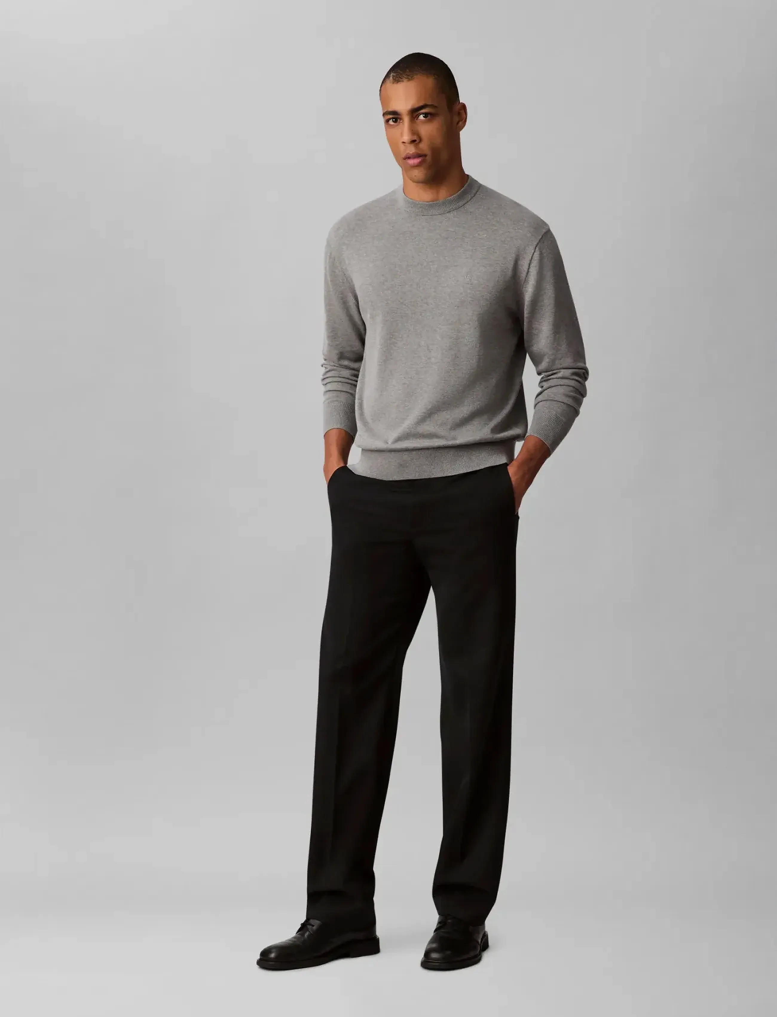 Calvin Klein Jeans - LS EZ COTTON CREWNK SWEATER 12GG - shop efter stil - b30 grey heather - 4