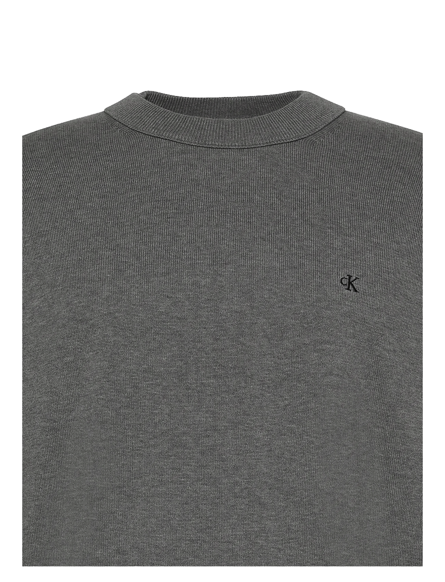 Calvin Klein Jeans - LS EZ COTTON CREWNK SWEATER 12GG - sweatshirts - b30 grey heather - 3