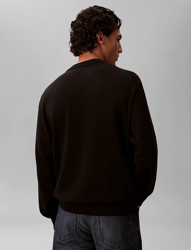 Calvin Klein Jeans - EU LS COTTON RELAXED CREWNK SWEA - round necks - black - 4