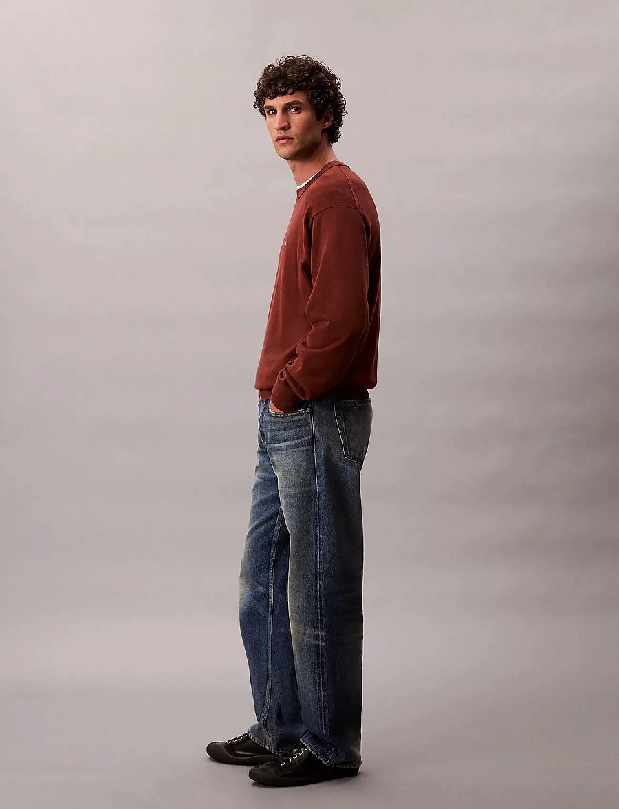 Calvin Klein Jeans - LS EZ COTTON CREWNK SWEATER 12GG - sweatshirts - cherry mahogany - 5