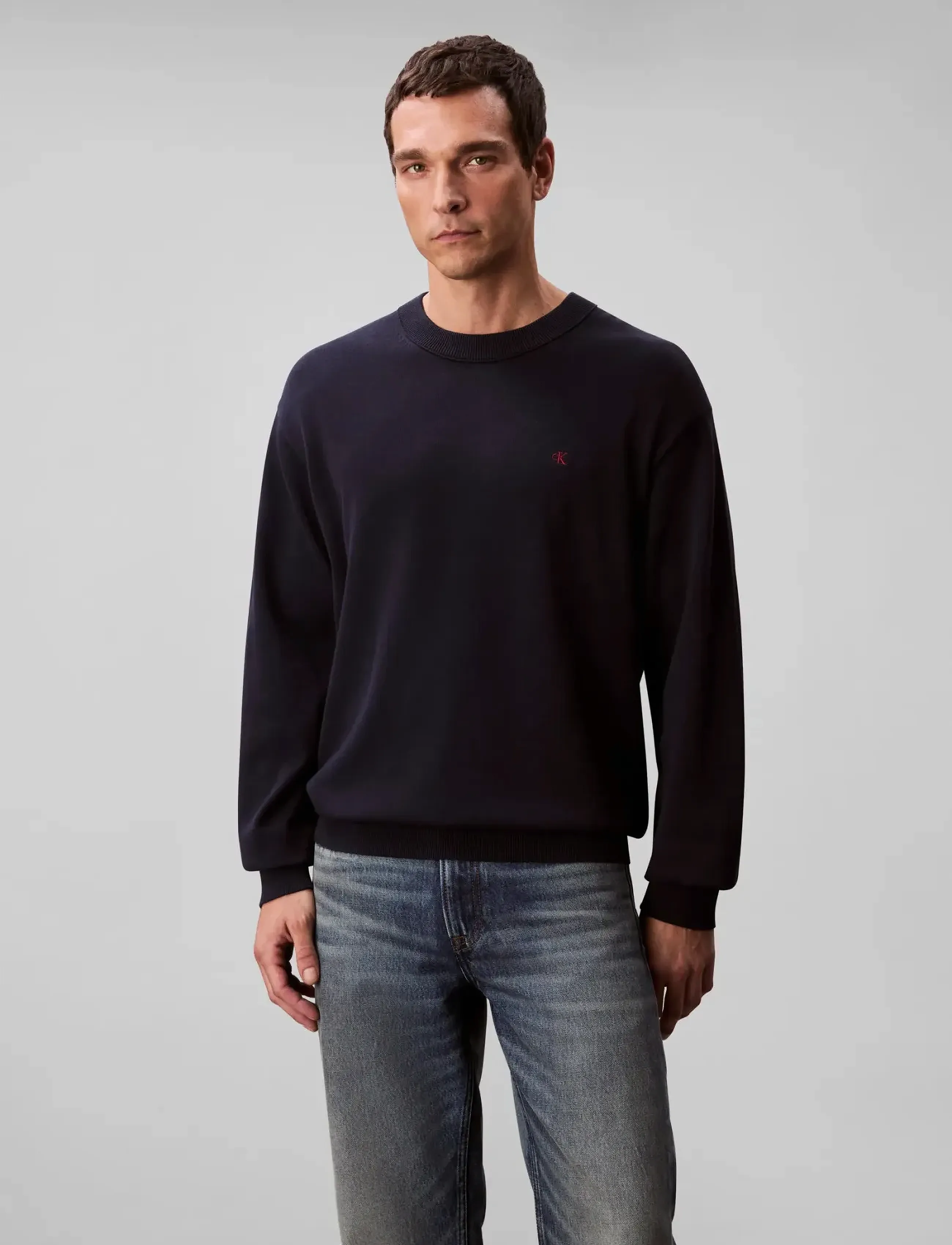 Calvin Klein Jeans EU LS COTTON RELAXED CREWNK SWEA - Sweatshirts - DARK SAPPHIRE / navy