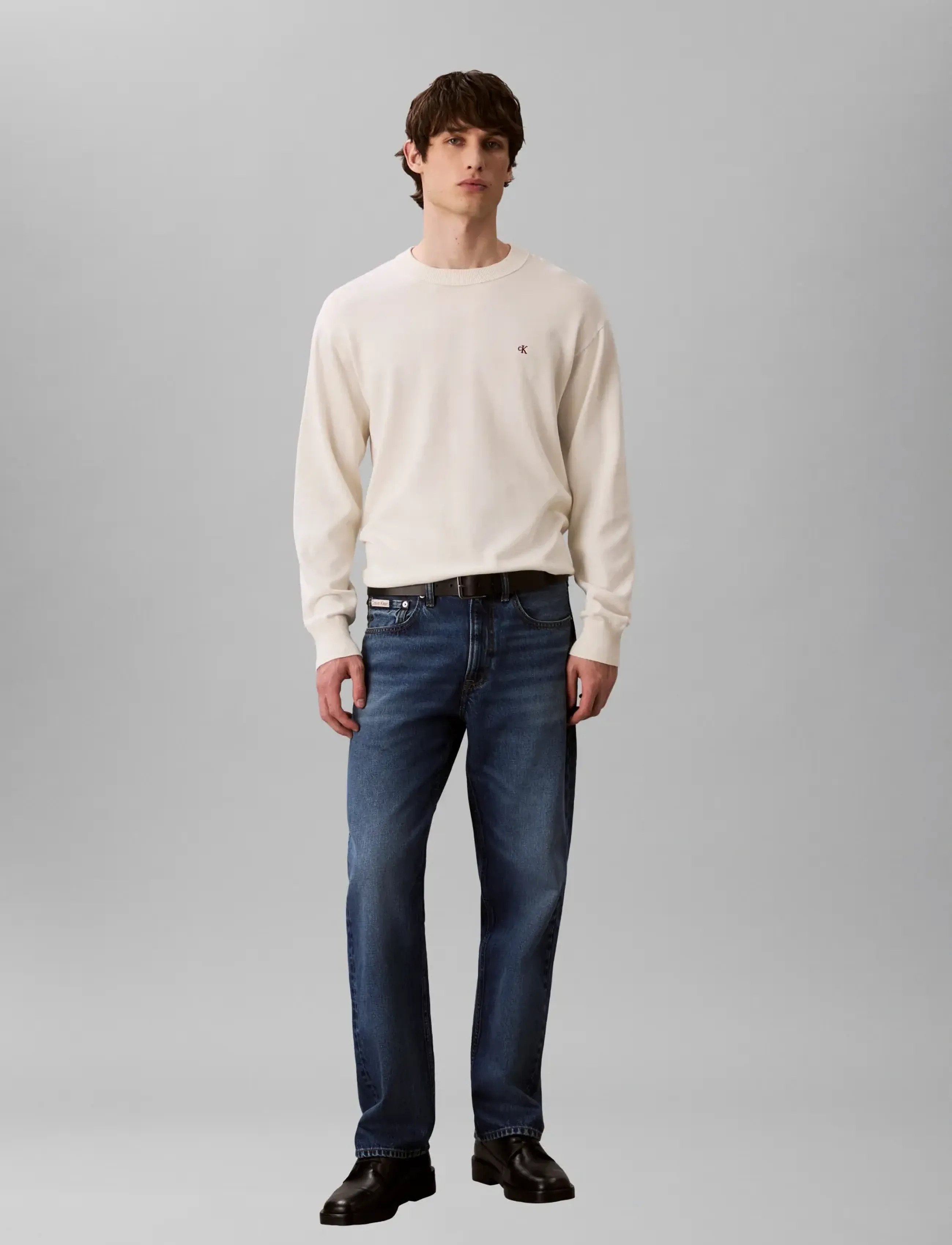 Calvin Klein Jeans EU LS COTTON RELAXED CREWNK SWEA - Sweatshirts - TOFU / cream
