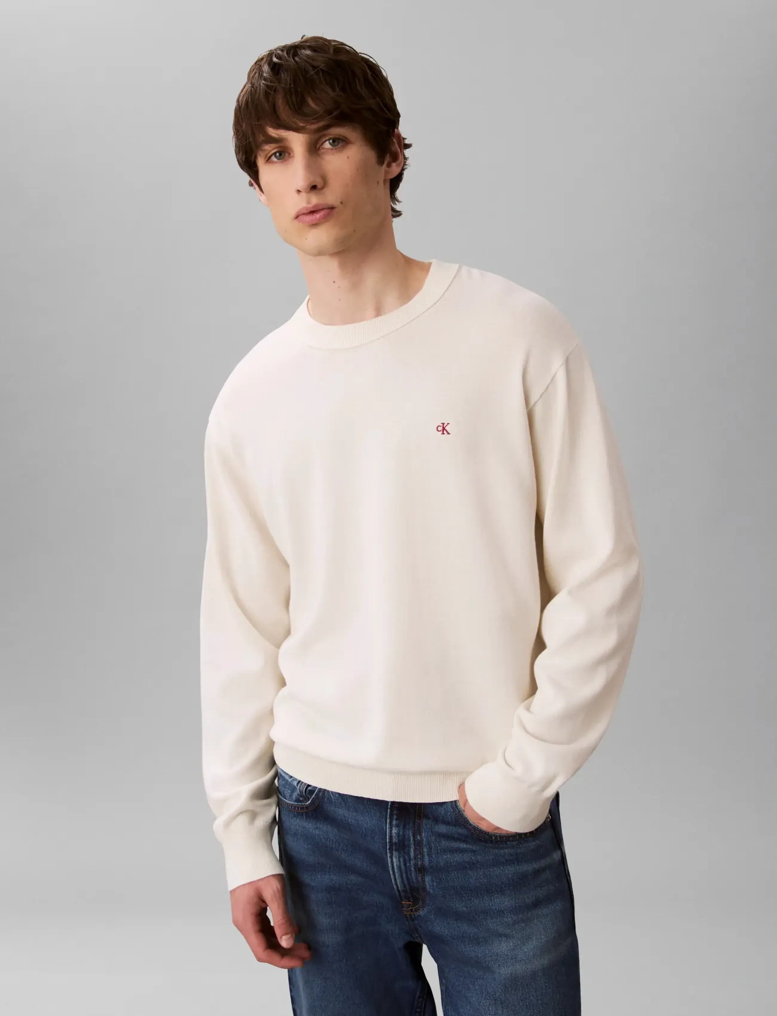 Calvin Klein Jeans - LS EZ COTTON CREWNK SWEATER 12GG - shop efter stil - tofu - 3