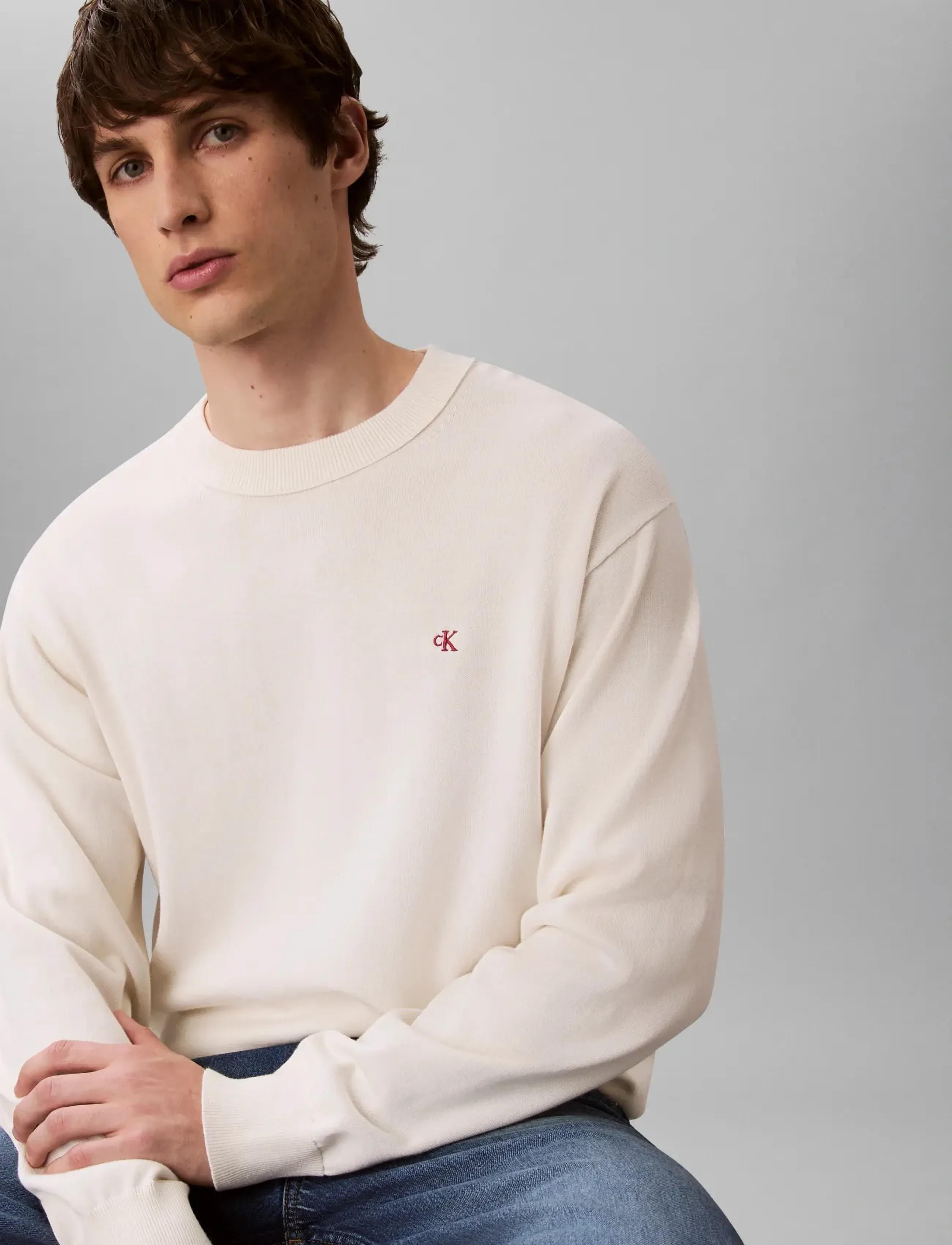 Calvin Klein Jeans - LS EZ COTTON CREWNK SWEATER 12GG - shop efter stil - tofu - 4