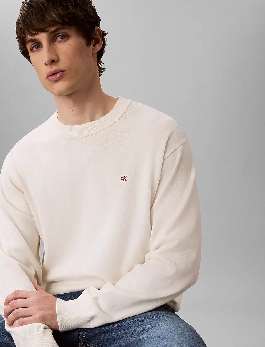 Calvin Klein Jeans - LS EZ COTTON CREWNK SWEATER 12GG - sweatshirts - tofu - 4