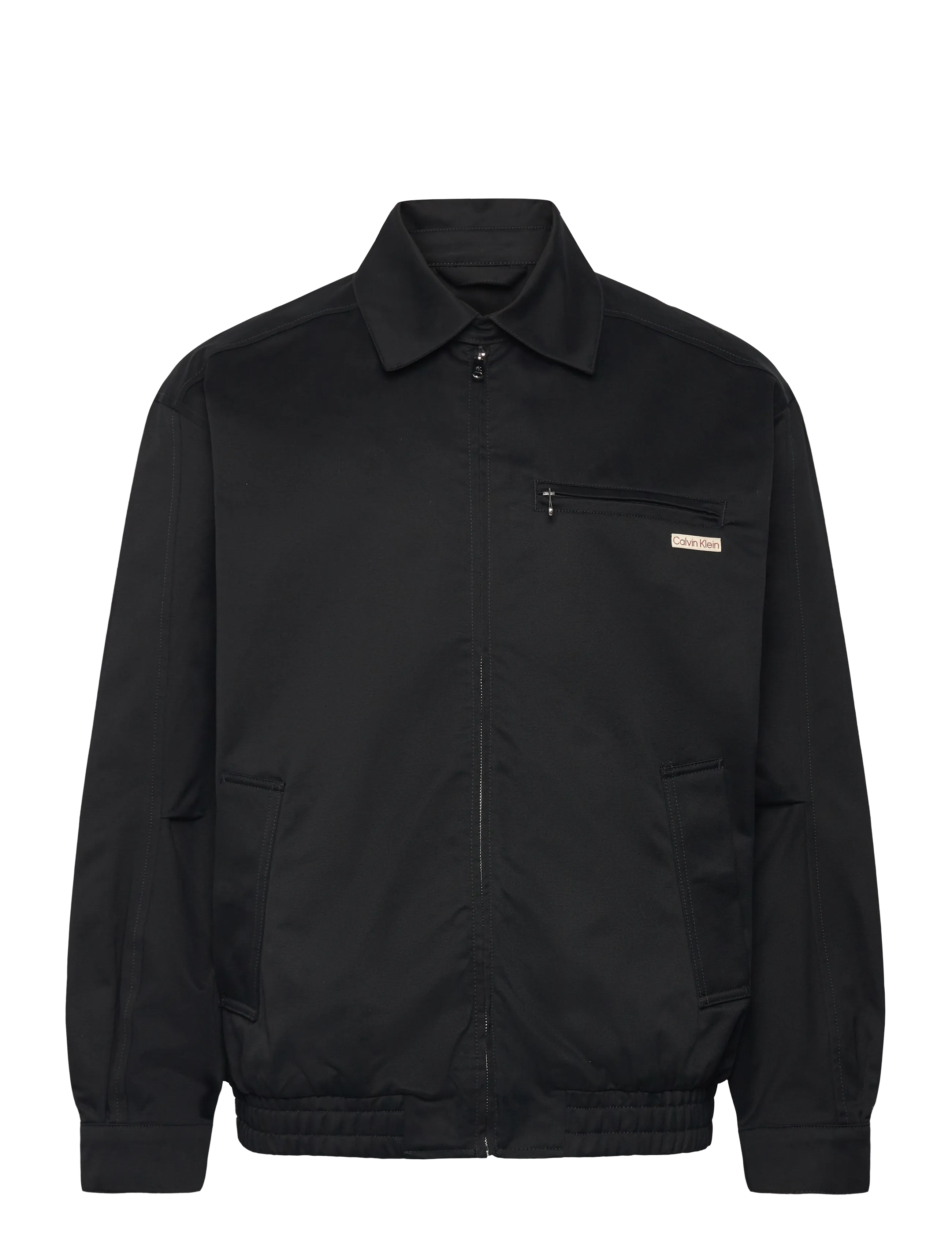 Calvin Klein Jeans A- LS COTTON FZ BLOUSON JACKET - Joped - BLACK / black