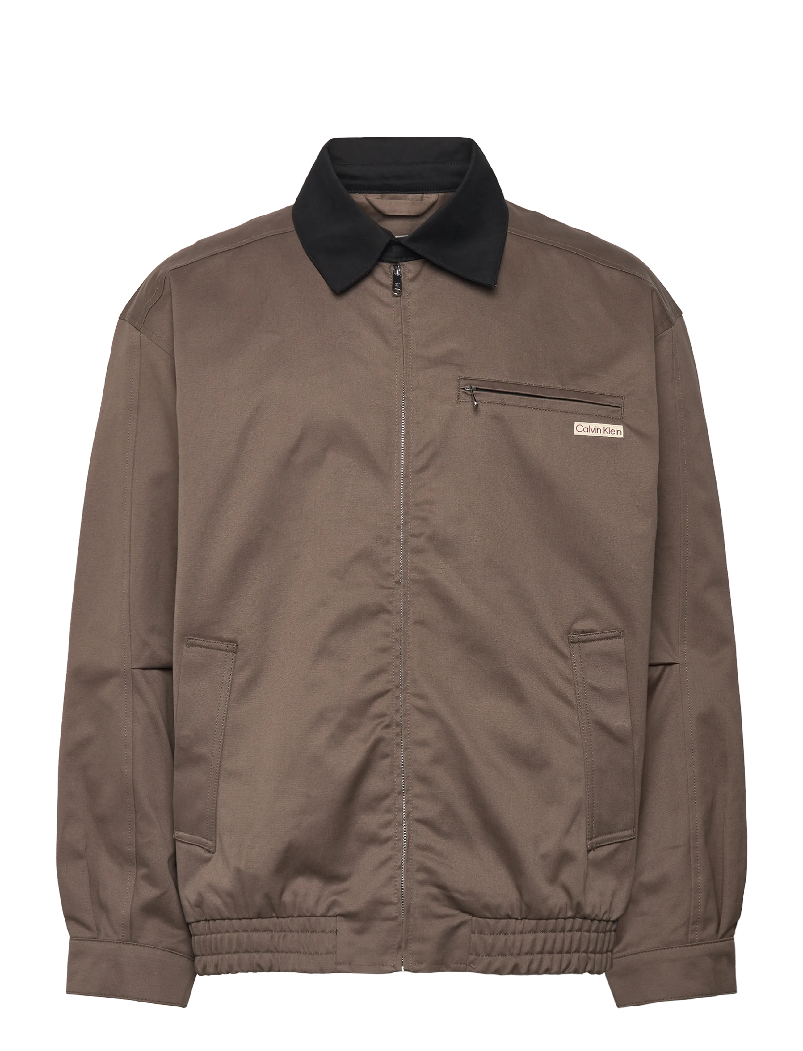 CALVIN KLEIN JEANS A- Ls Baumwolle Fz Blouson Jacke Braun - M - Herren