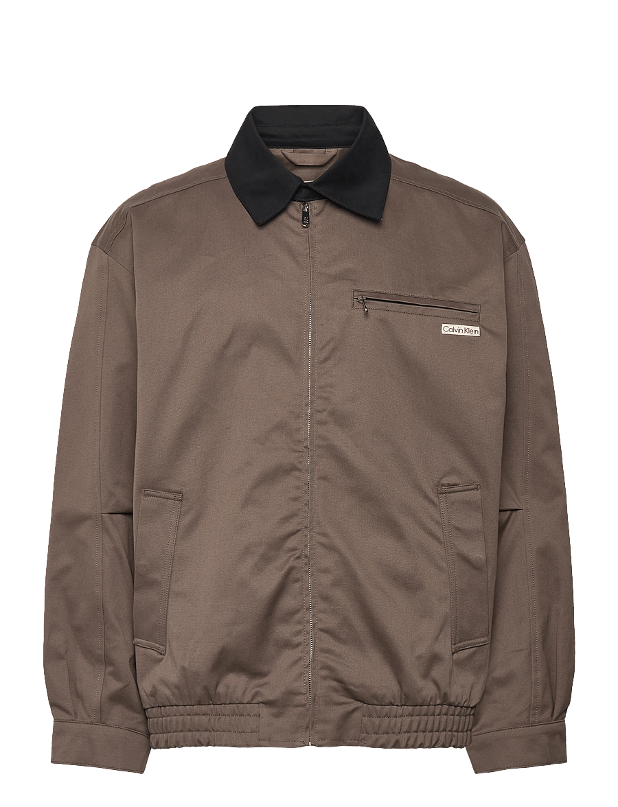 Calvin Klein Jeans - A- LS COTTON FZ BLOUSON JACKET - sügisjoped - morel - 1