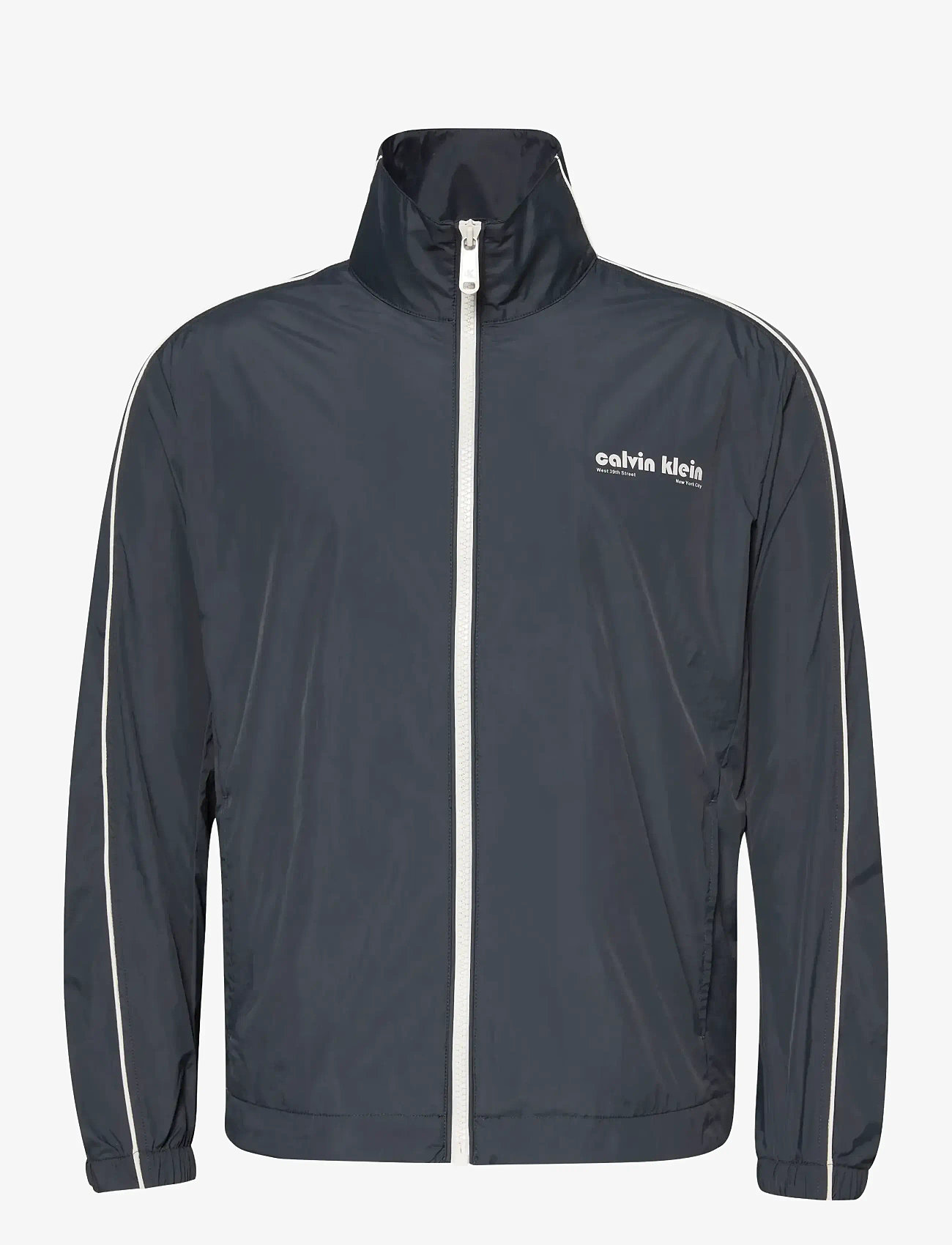 Calvin Klein Jeans - LS CRINKLE STAND COLLAR TRACK JA - sweatshirts - ebony - 1